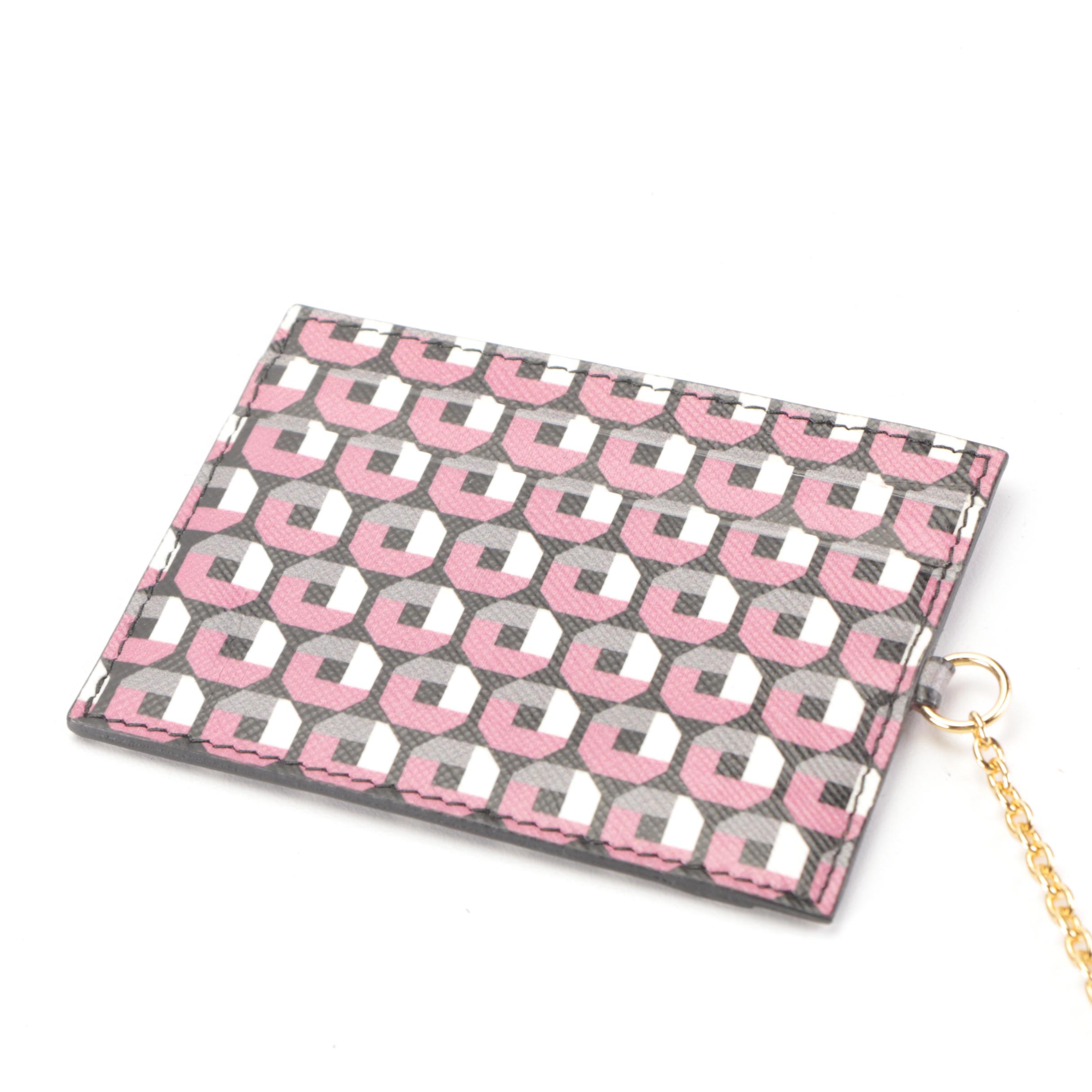 Prada Flap Front Continental Wallet in Calfskin Leather with Card Case and Box