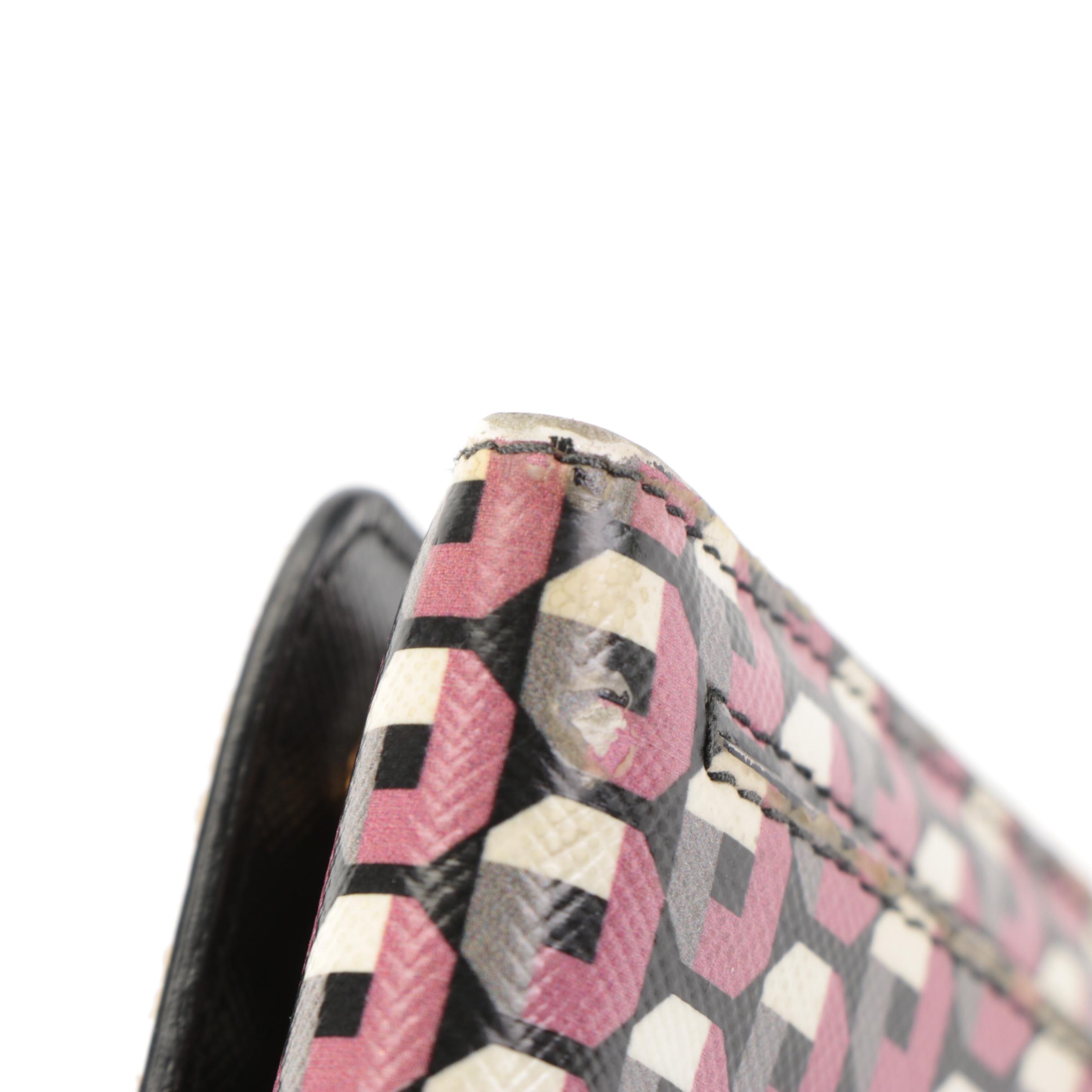 Prada Flap Front Continental Wallet in Calfskin Leather with Card Case and Box