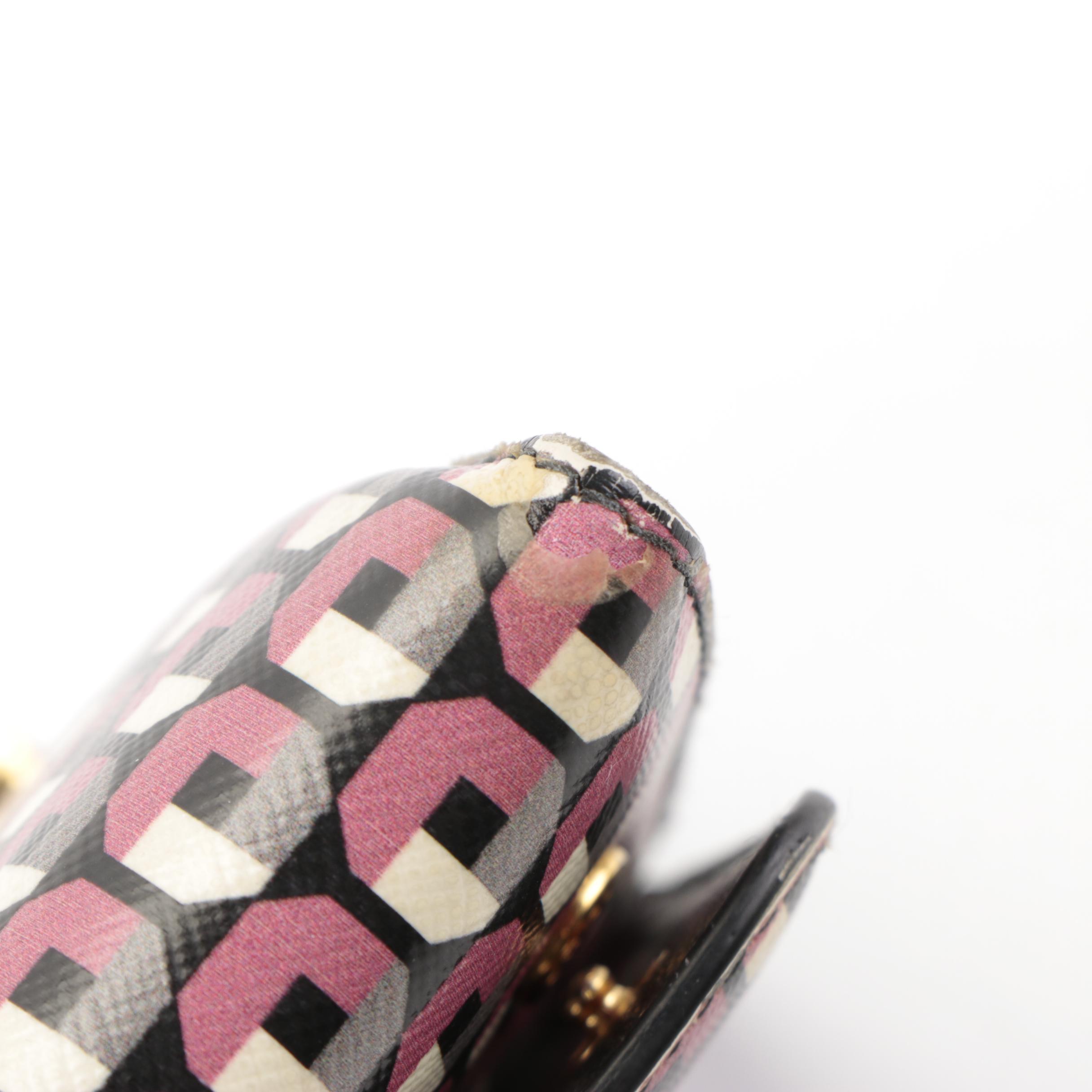 Prada Flap Front Continental Wallet in Calfskin Leather with Card Case and Box