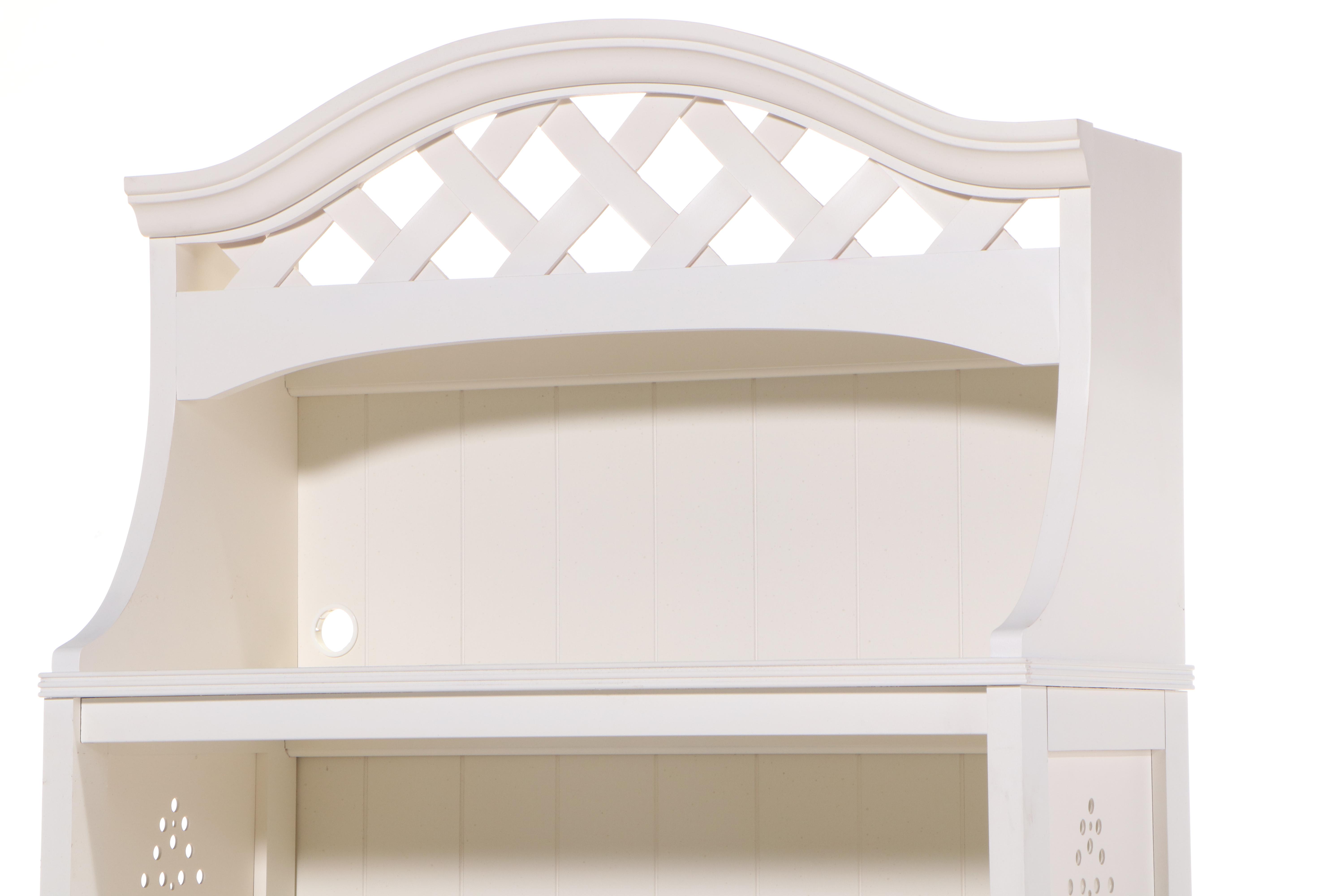 Stanley Furniture "Young America" White-Painted Three-Drawer Chest with Hutch