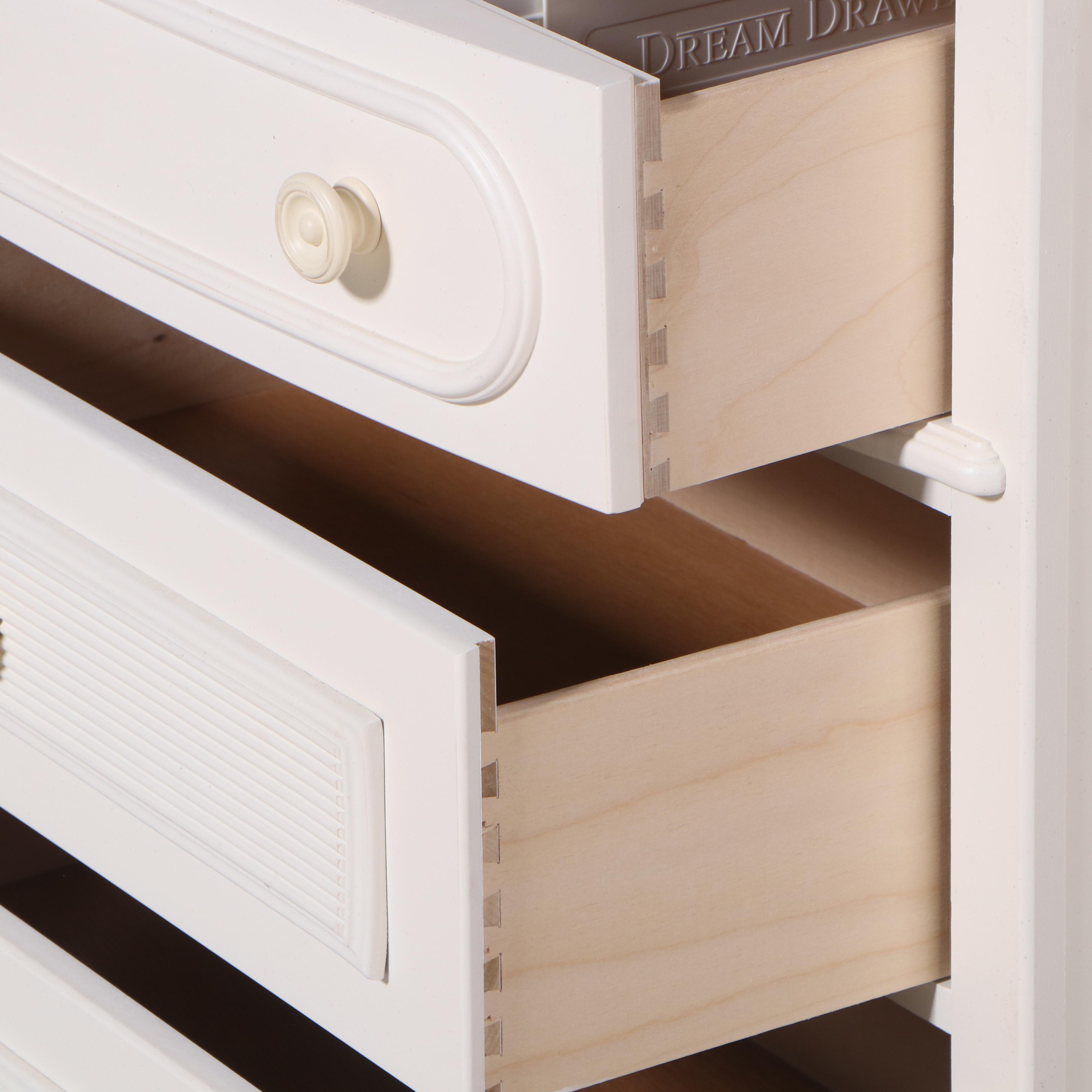 Stanley Furniture "Young America" White-Painted Three-Drawer Chest with Hutch