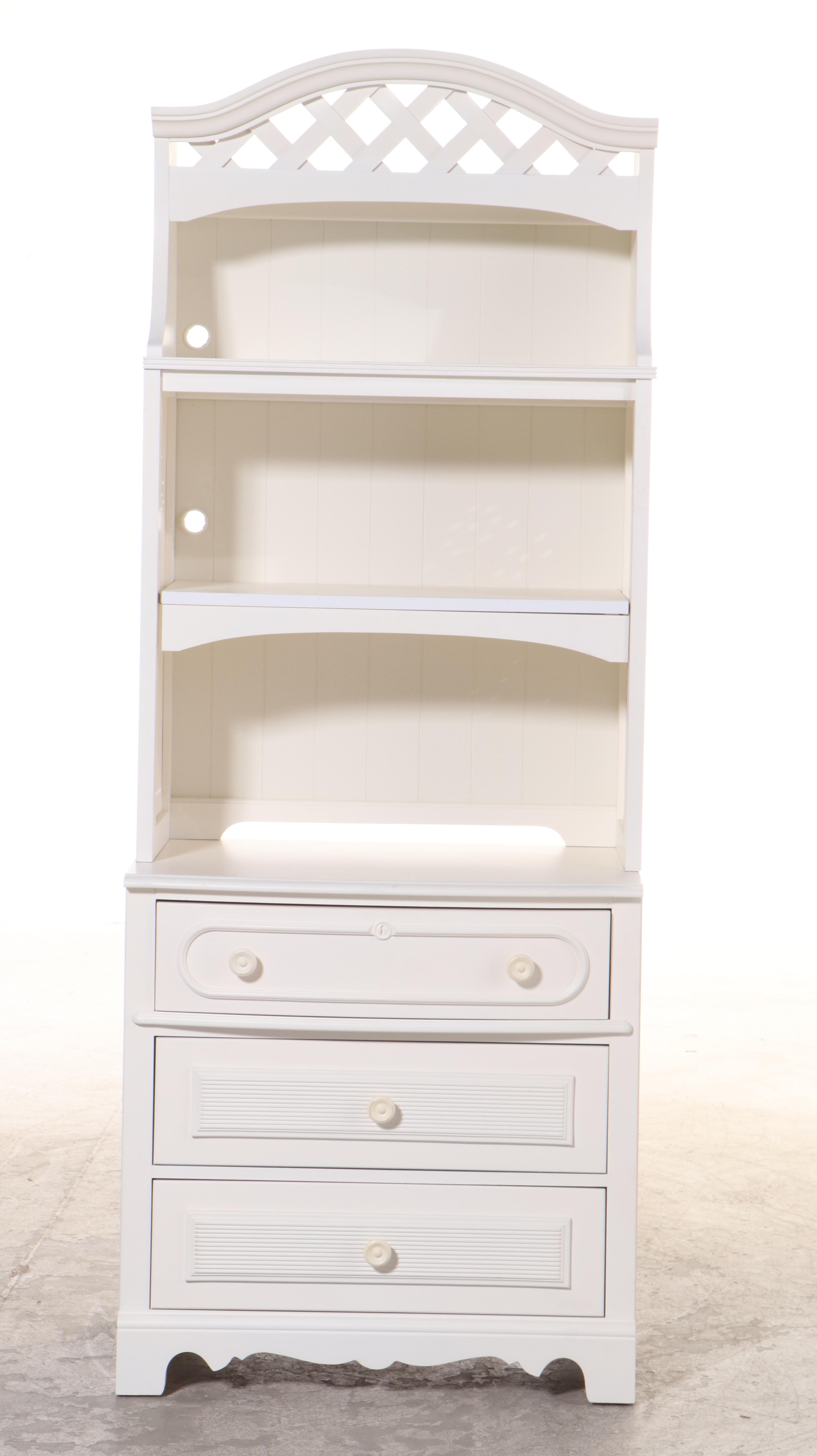 Stanley Furniture "Young America" White-Painted Three-Drawer Chest with Hutch