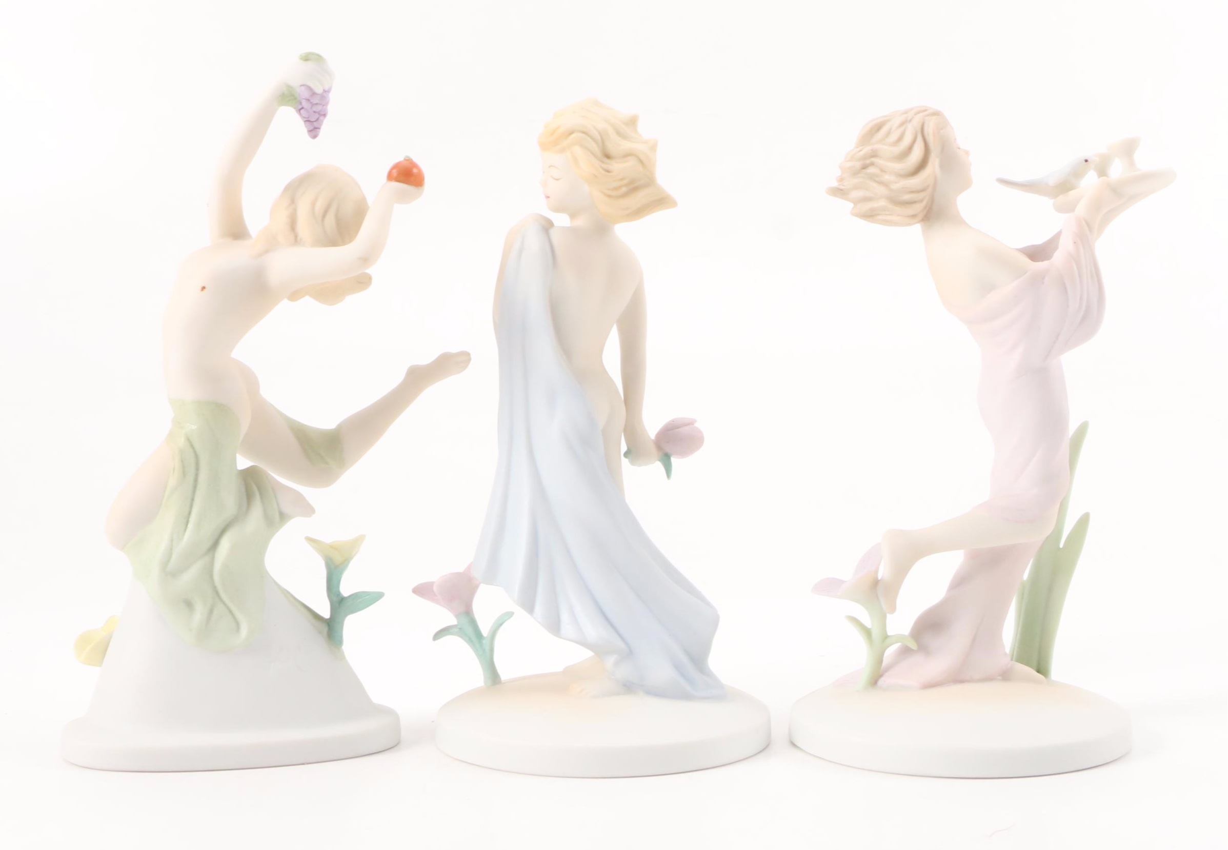 Edna Hibel Limited Edition "I Bring Joy", Others and Bisque Porcelain Figurines