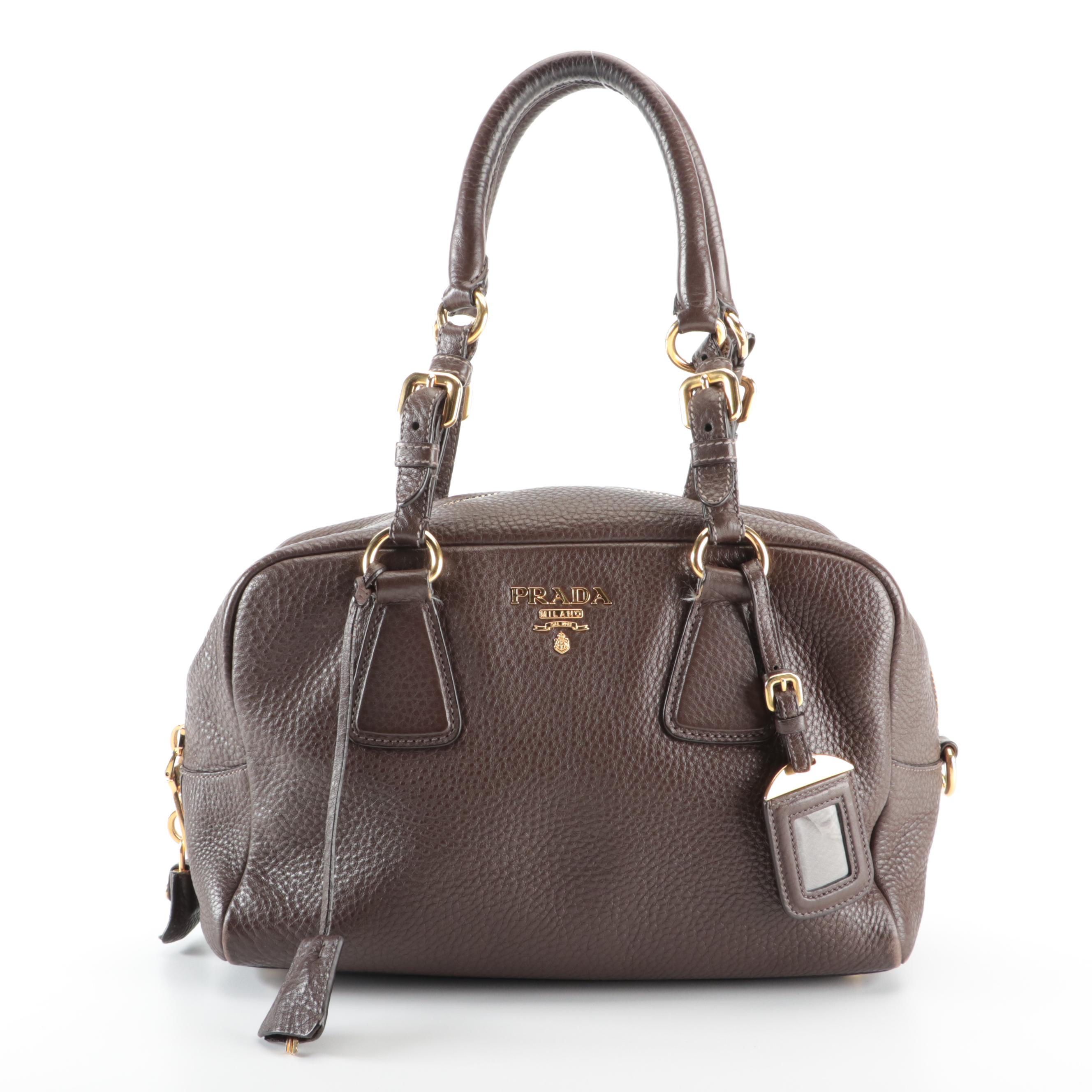 Prada Brown Daino Leather Handbag