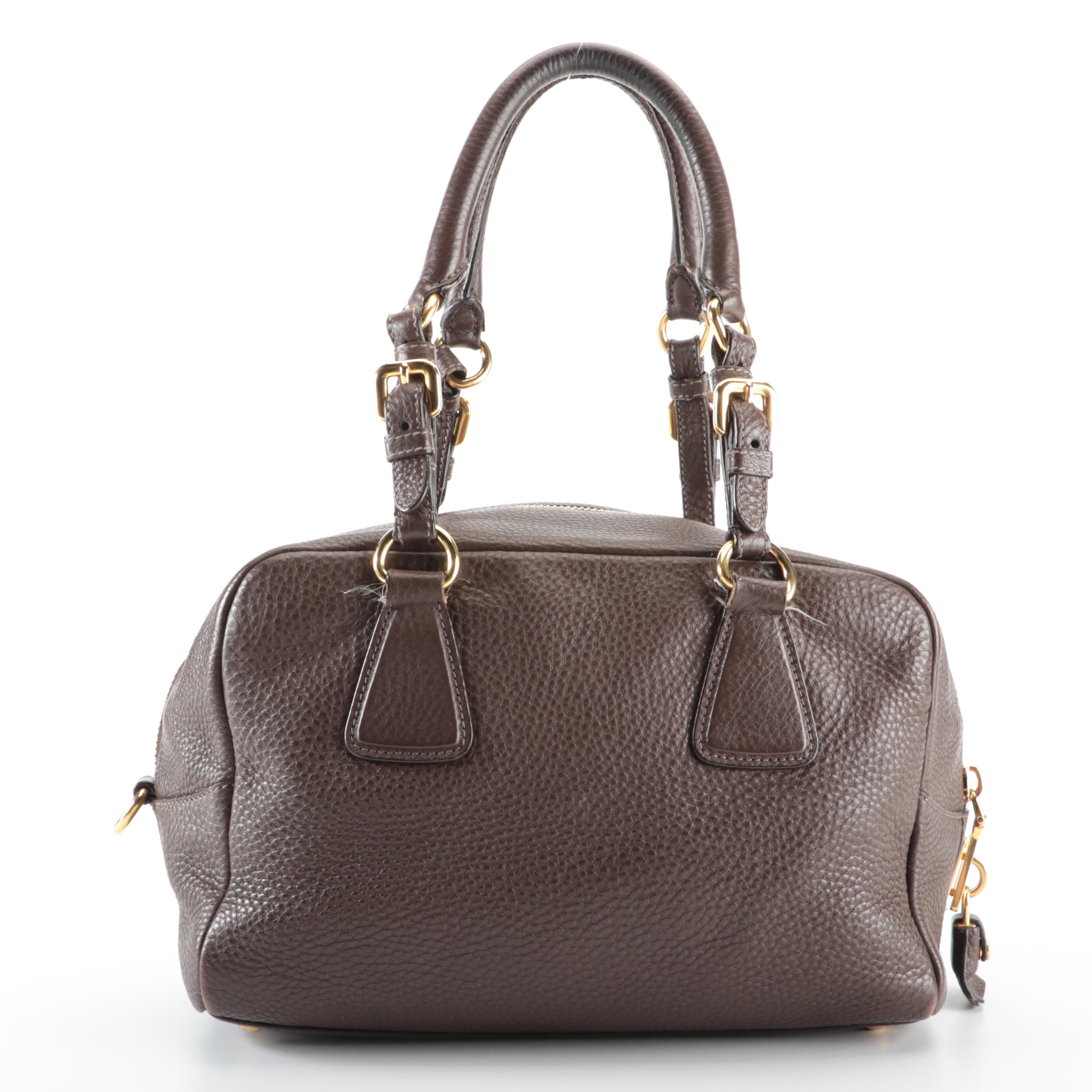 Prada Brown Daino Leather Handbag