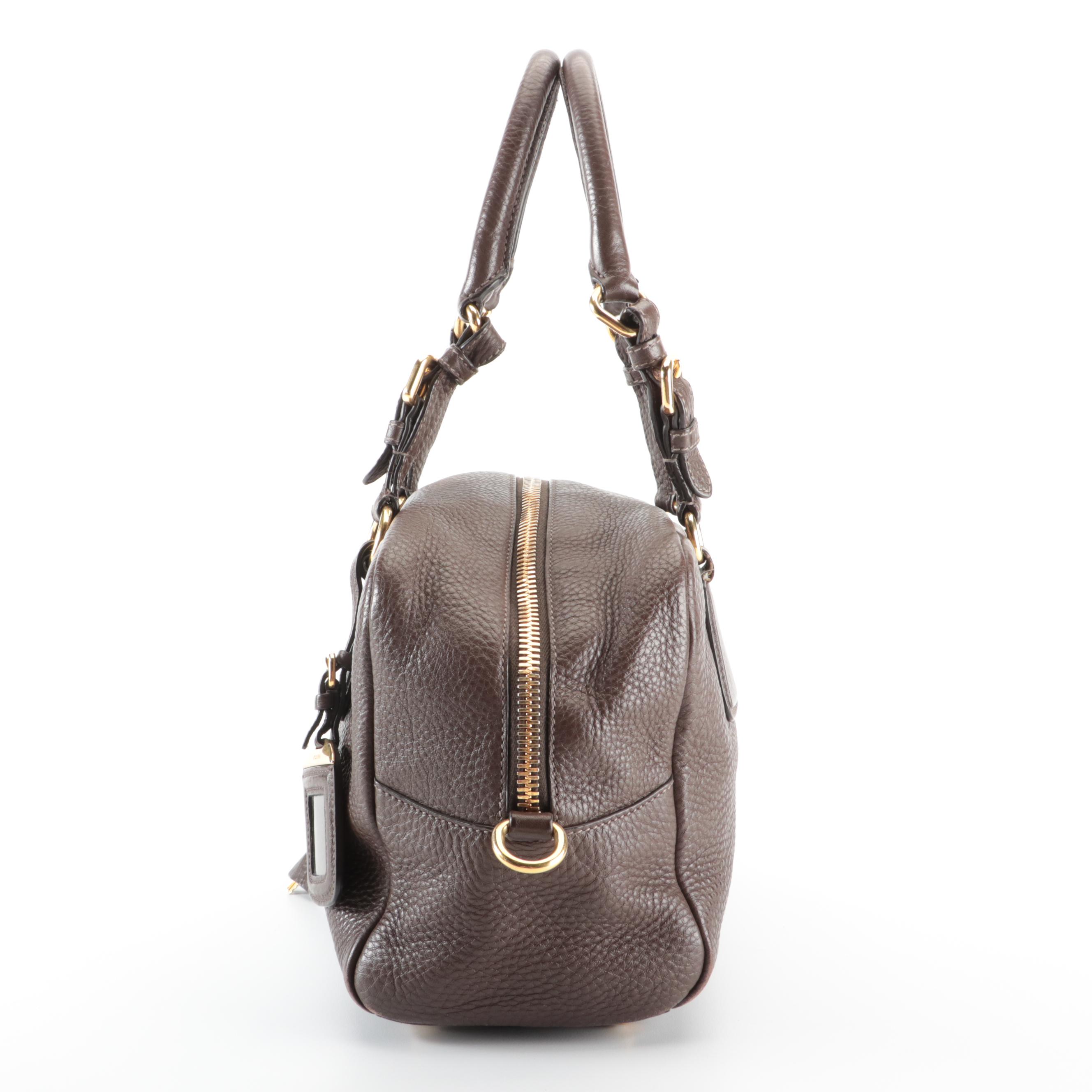 Prada Brown Daino Leather Handbag