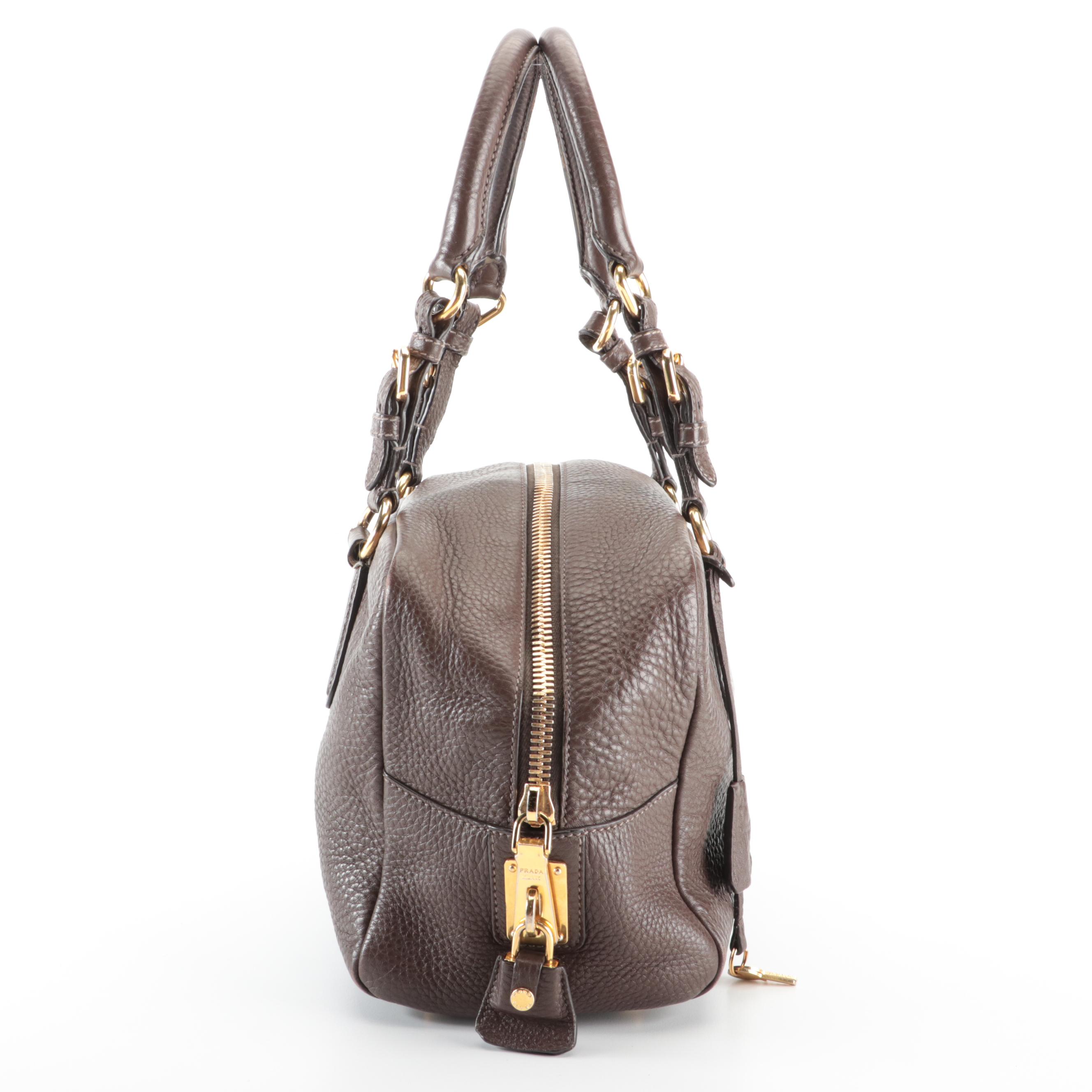Prada Brown Daino Leather Handbag