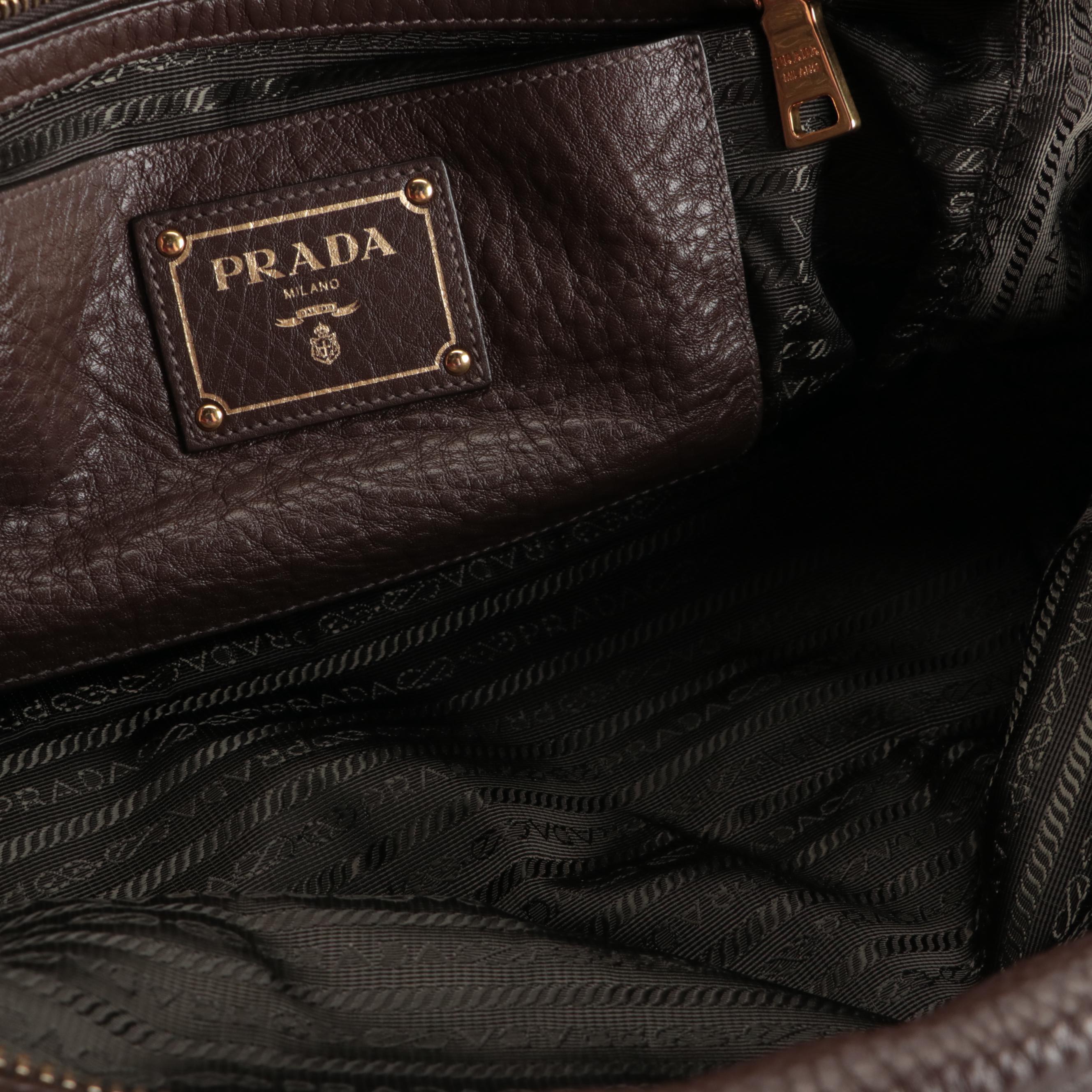 Prada Brown Daino Leather Handbag