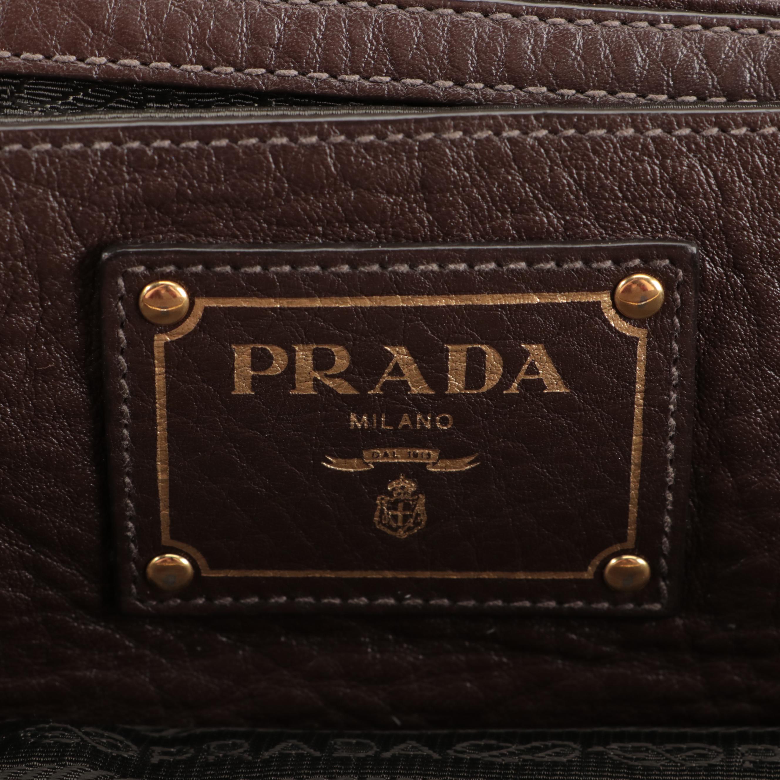 Prada Brown Daino Leather Handbag