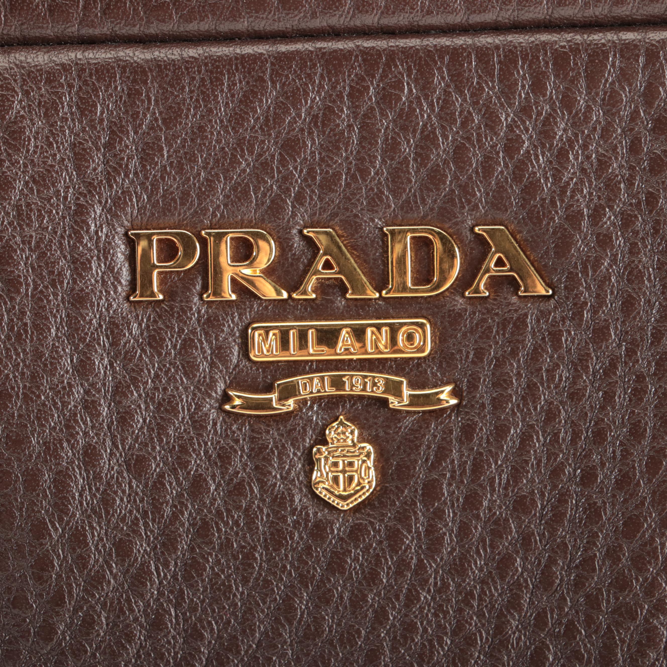 Prada Brown Daino Leather Handbag