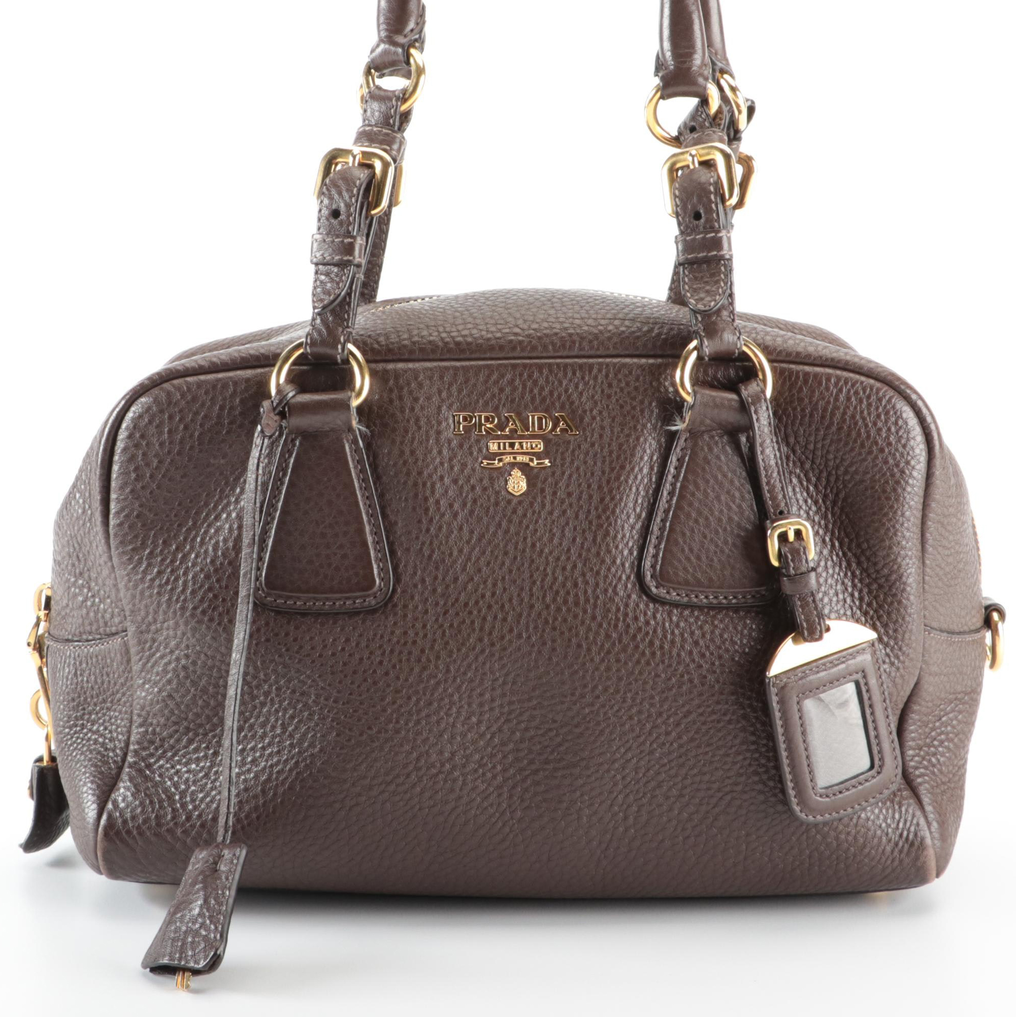 Prada Brown Daino Leather Handbag