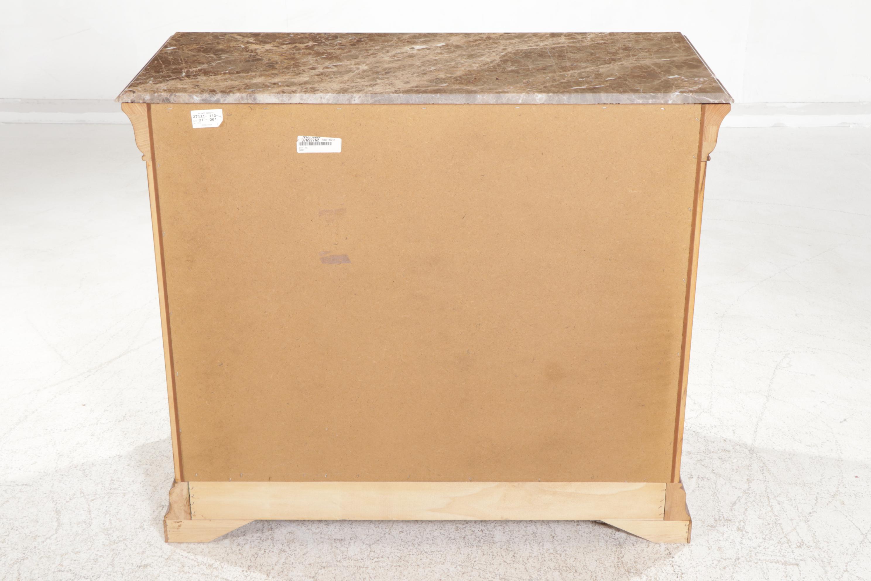 Thomasville Louis Philippe Style Walnut and Marble Top Commode