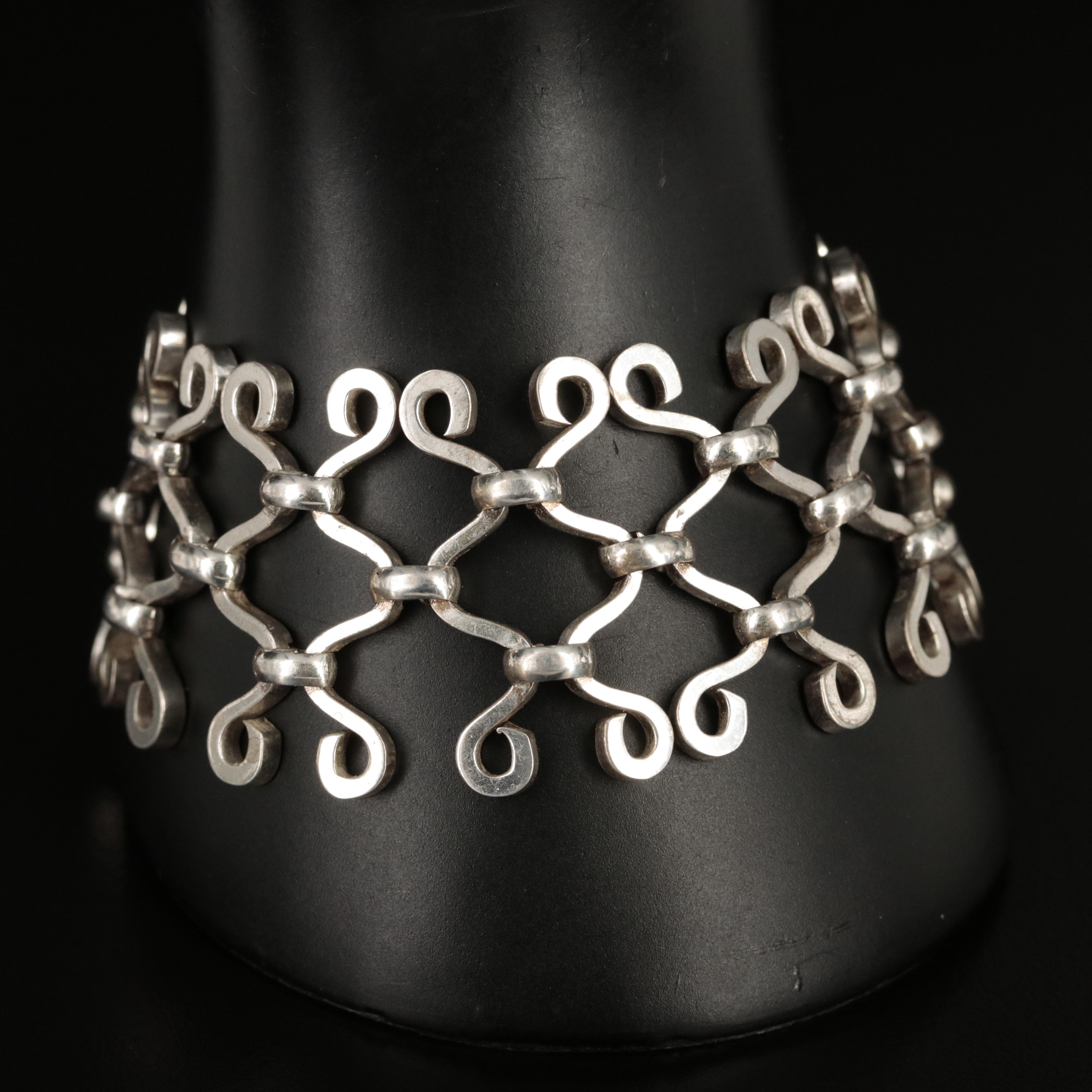 Circa 1974 German Henkel & Grosse Scroll Gate Bracelet