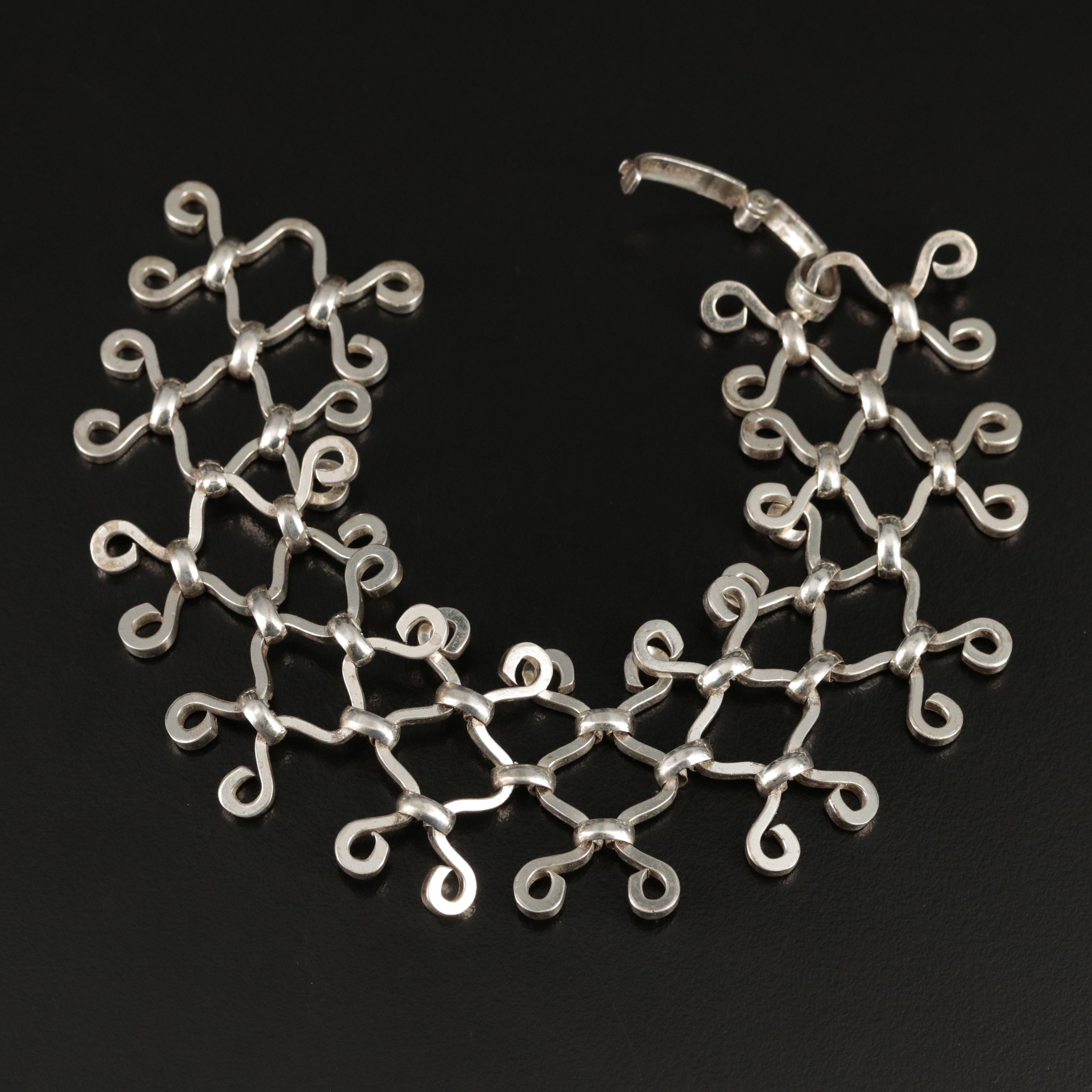 Circa 1974 German Henkel & Grosse Scroll Gate Bracelet