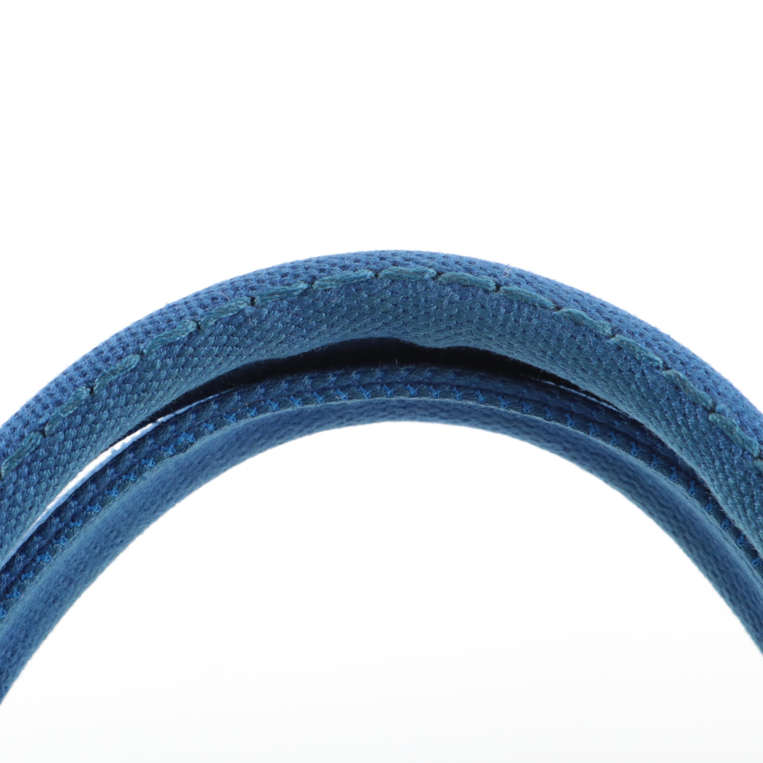 Prada Silkscreen Logo Canapa Canvas Tote Bag in Cobalt Blue