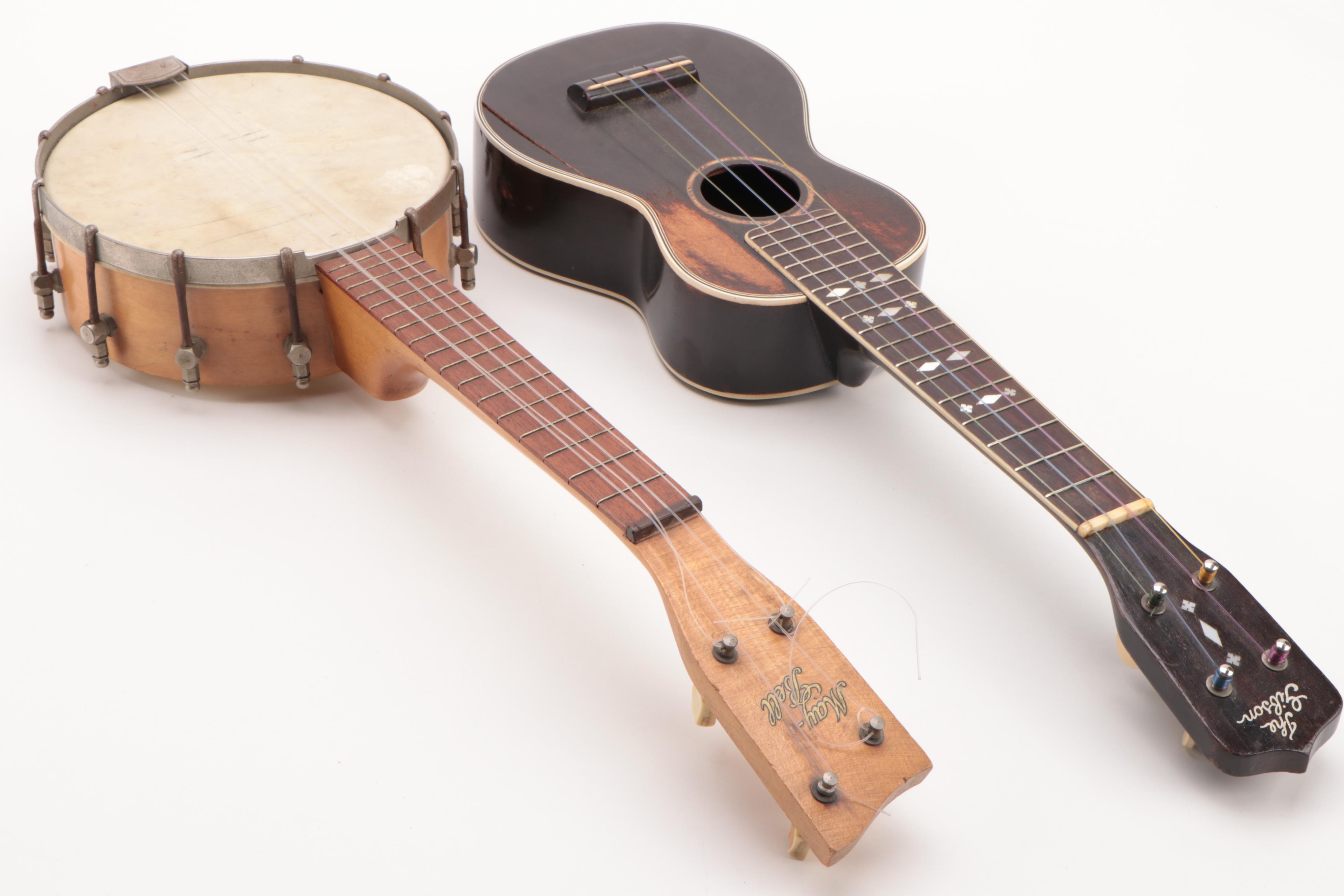 Standard Size Banjo, Banjo-Uke, and Kids Guitar