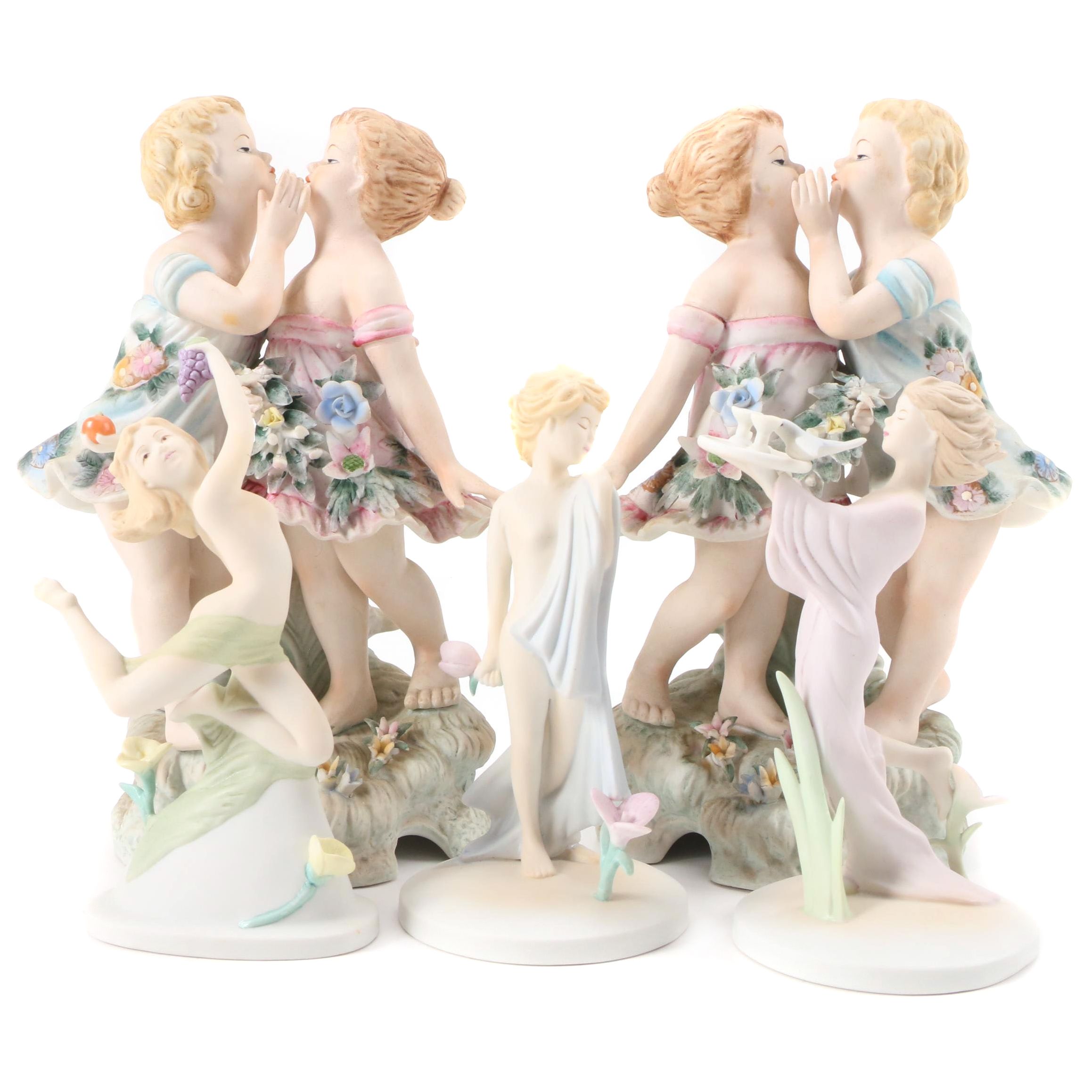 Edna Hibel Limited Edition "I Bring Joy", Others and Bisque Porcelain Figurines