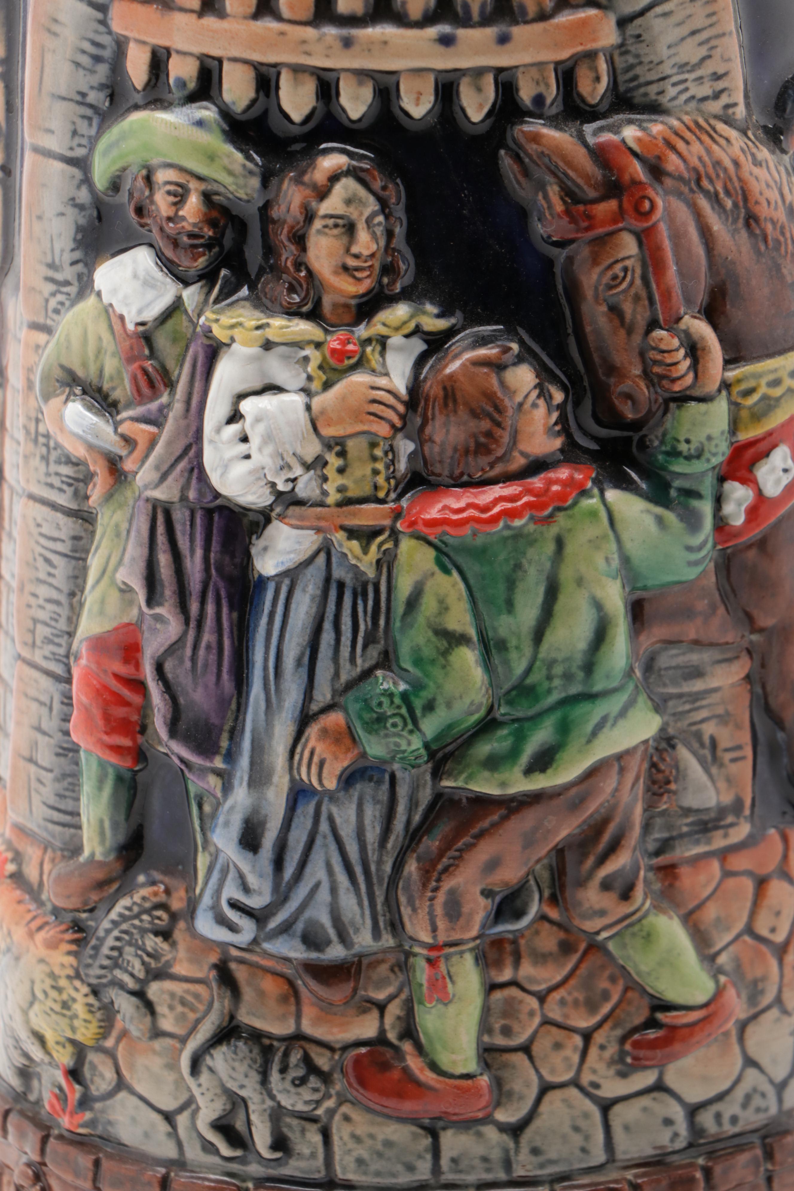 Werner Corzelius 5L Castle Tower Glazed Stoneware Beer Stein, 1954–1990