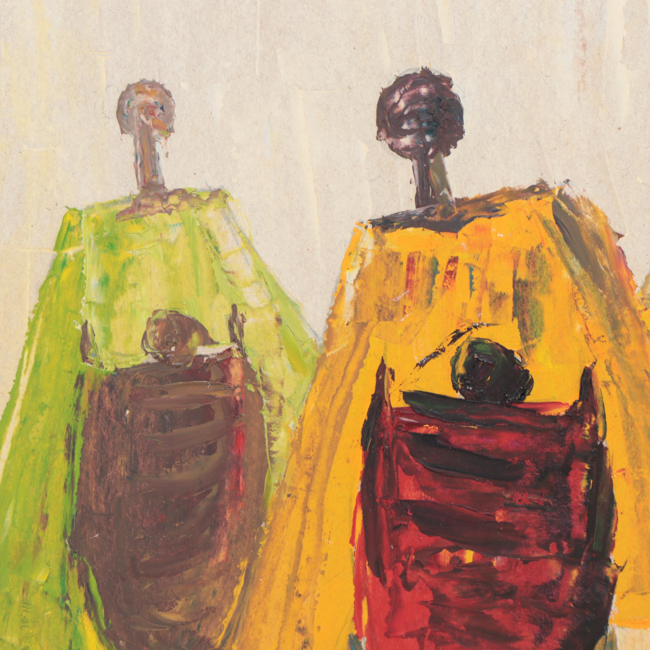 Bayo Ogundele Oil Painting "Mothers," 2008