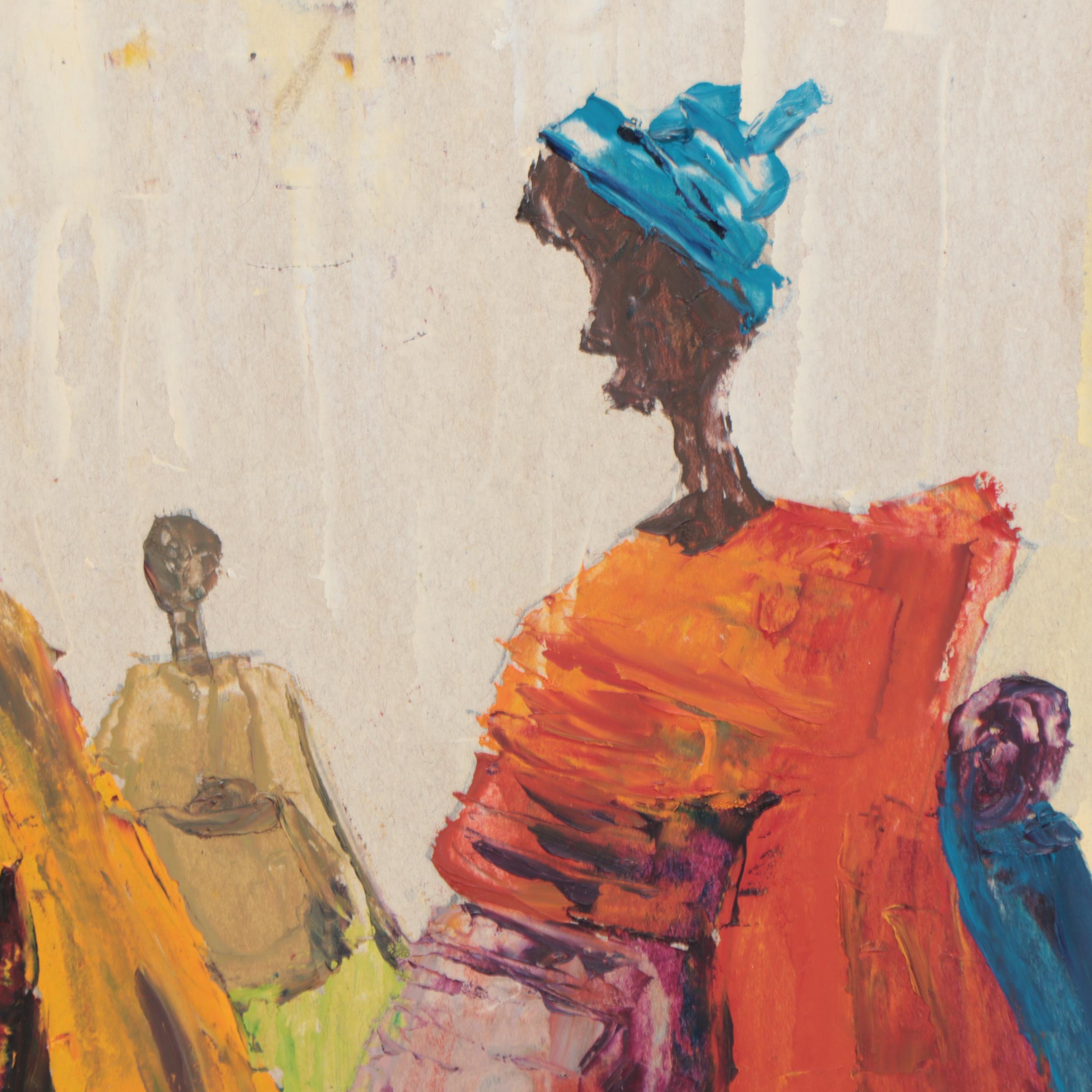 Bayo Ogundele Oil Painting "Mothers," 2008