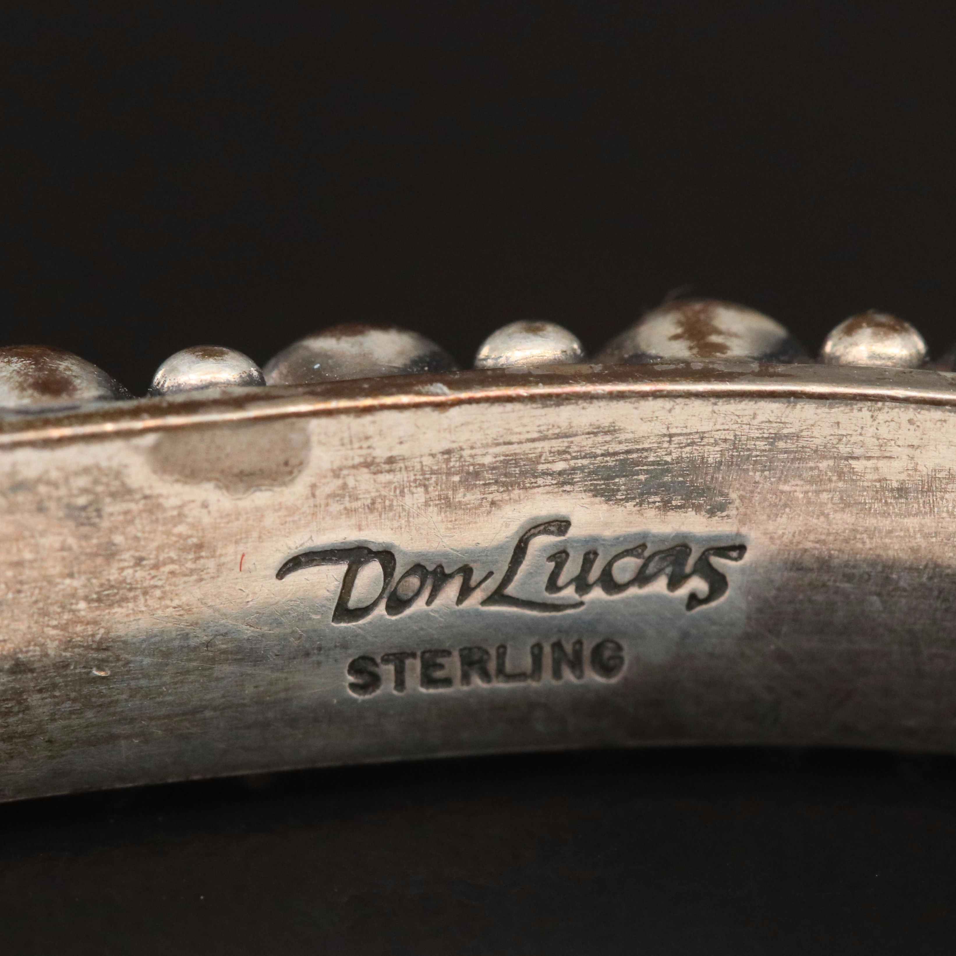 Don Lucas Sterling Cuff Including Coral, Gaspeite and Lapis Lazuli