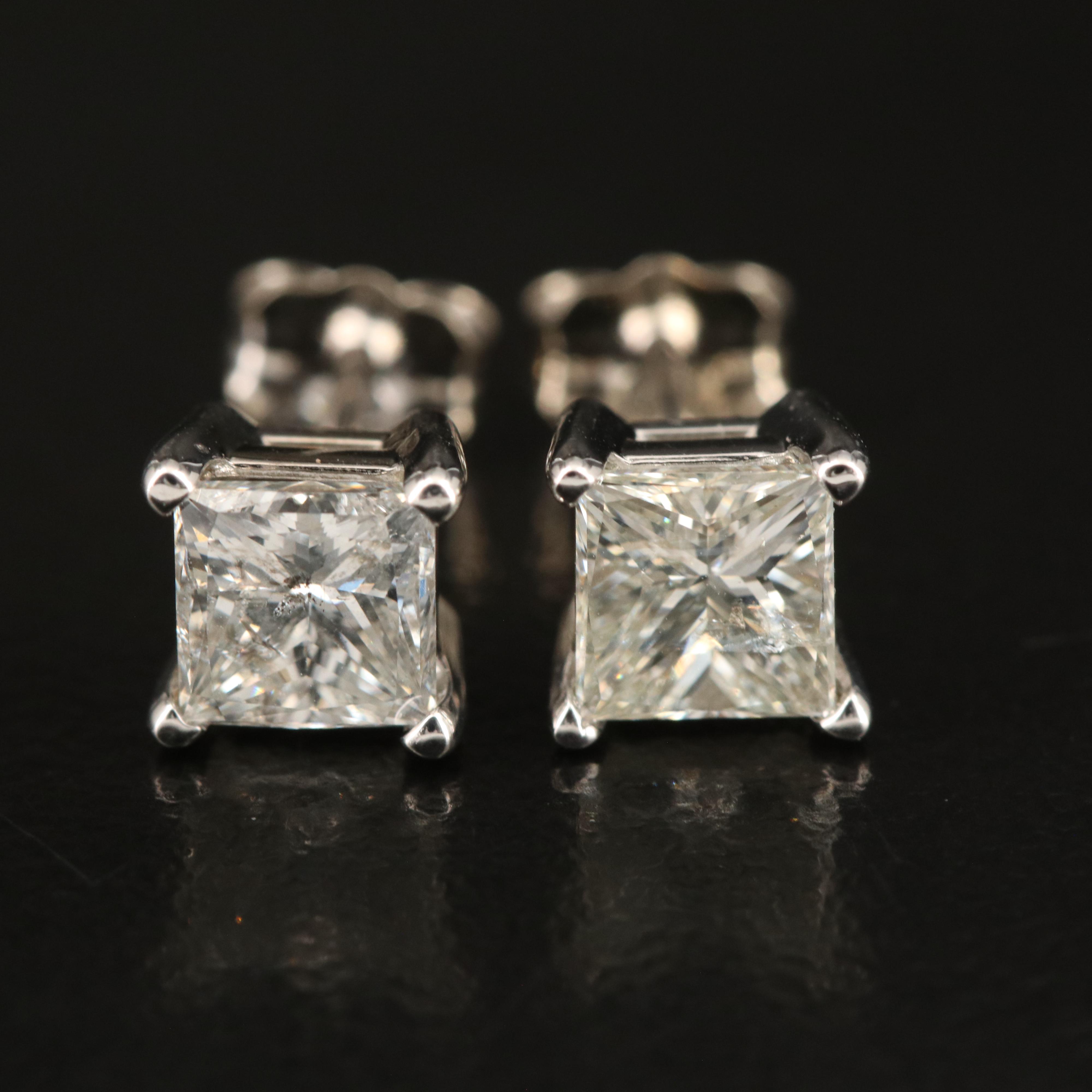 18K 1.62 CTW Diamond Stud Earrings with GIA Report