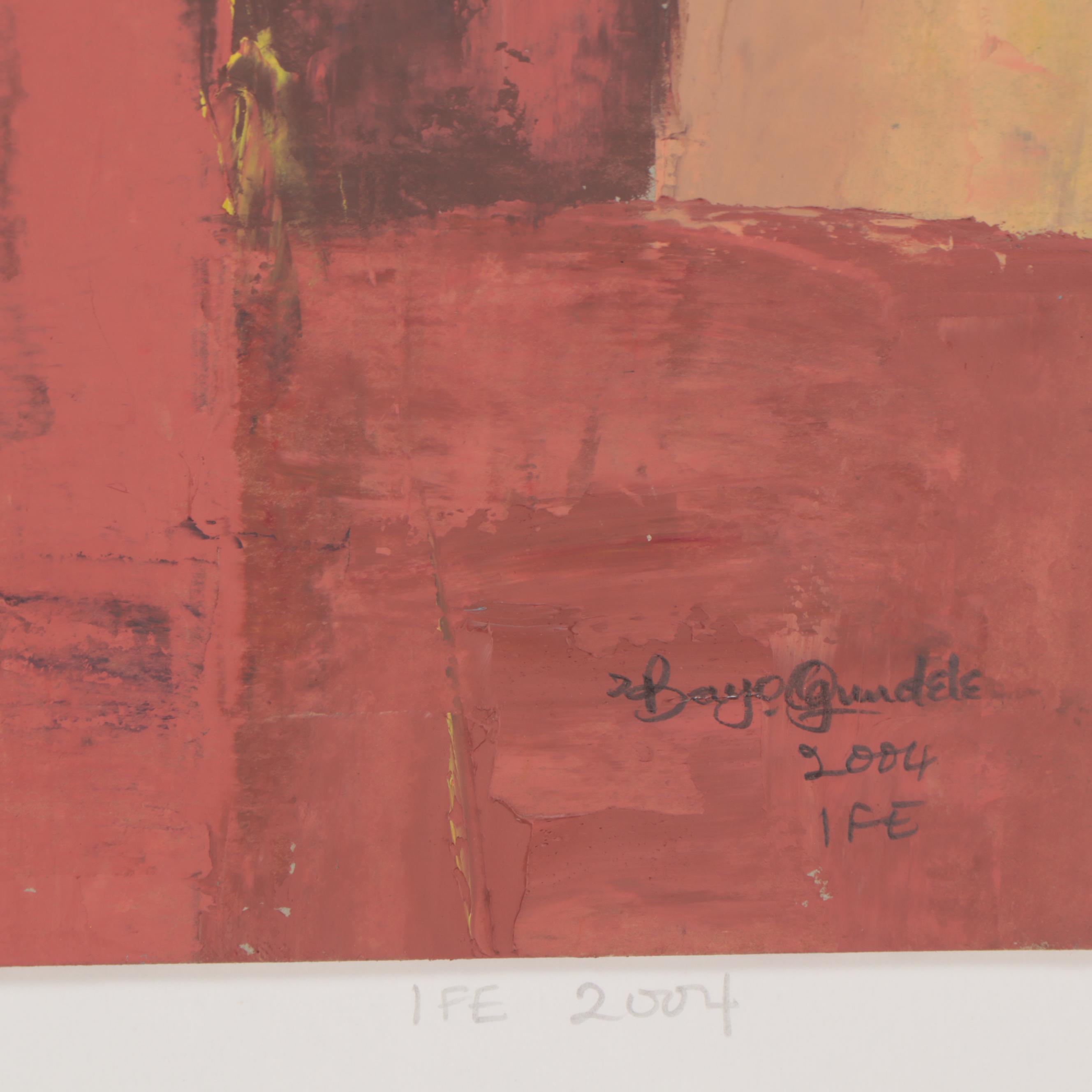 Bayo Ogundele Oil Painting "Pencive Mood," 2004