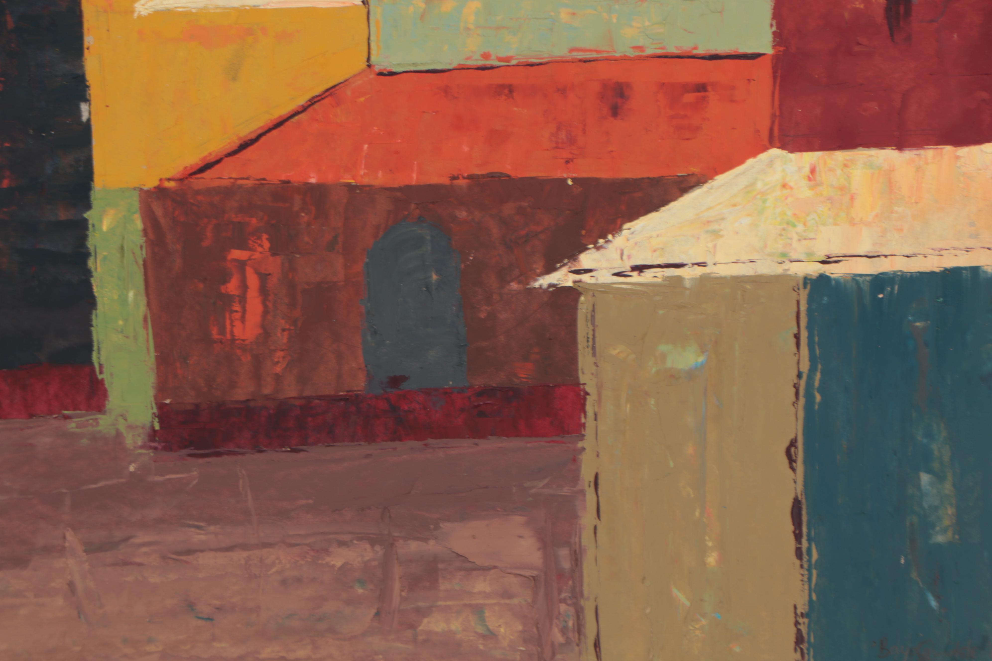 Bayo Ogundele Oil Painting "Structures," 2005