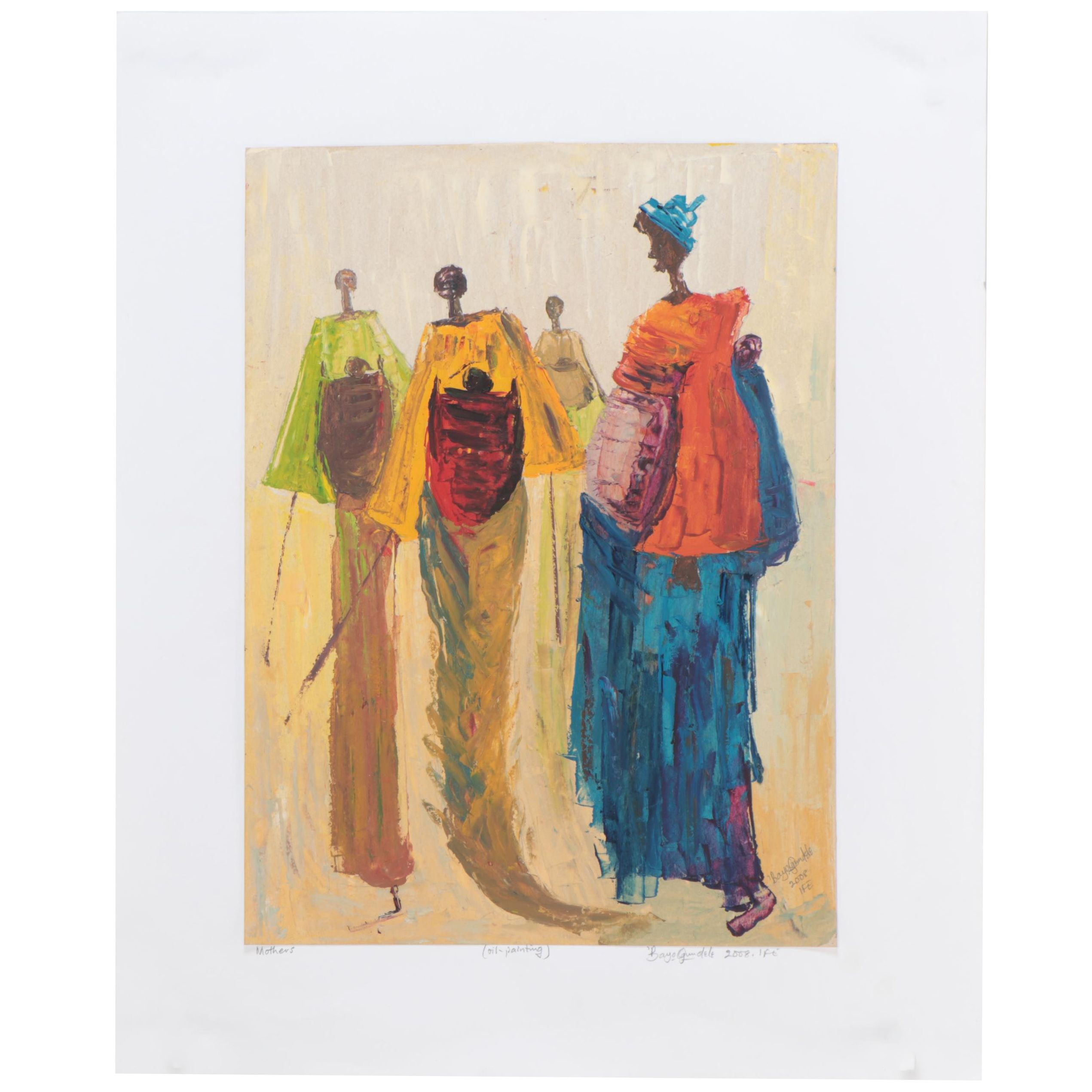 Bayo Ogundele Oil Painting "Mothers," 2008