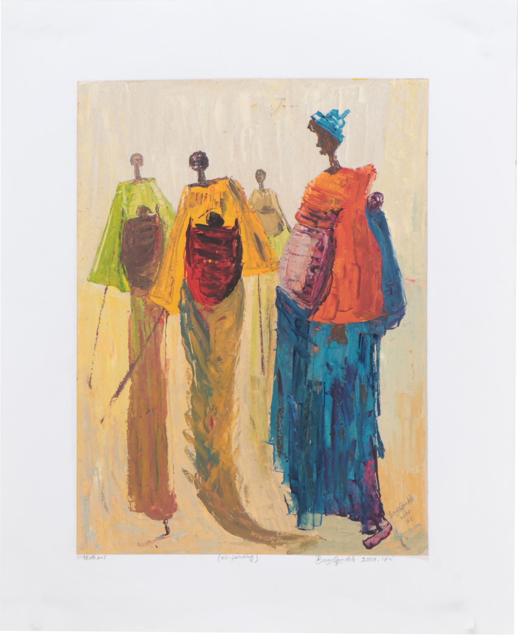 Bayo Ogundele Oil Painting "Mothers," 2008