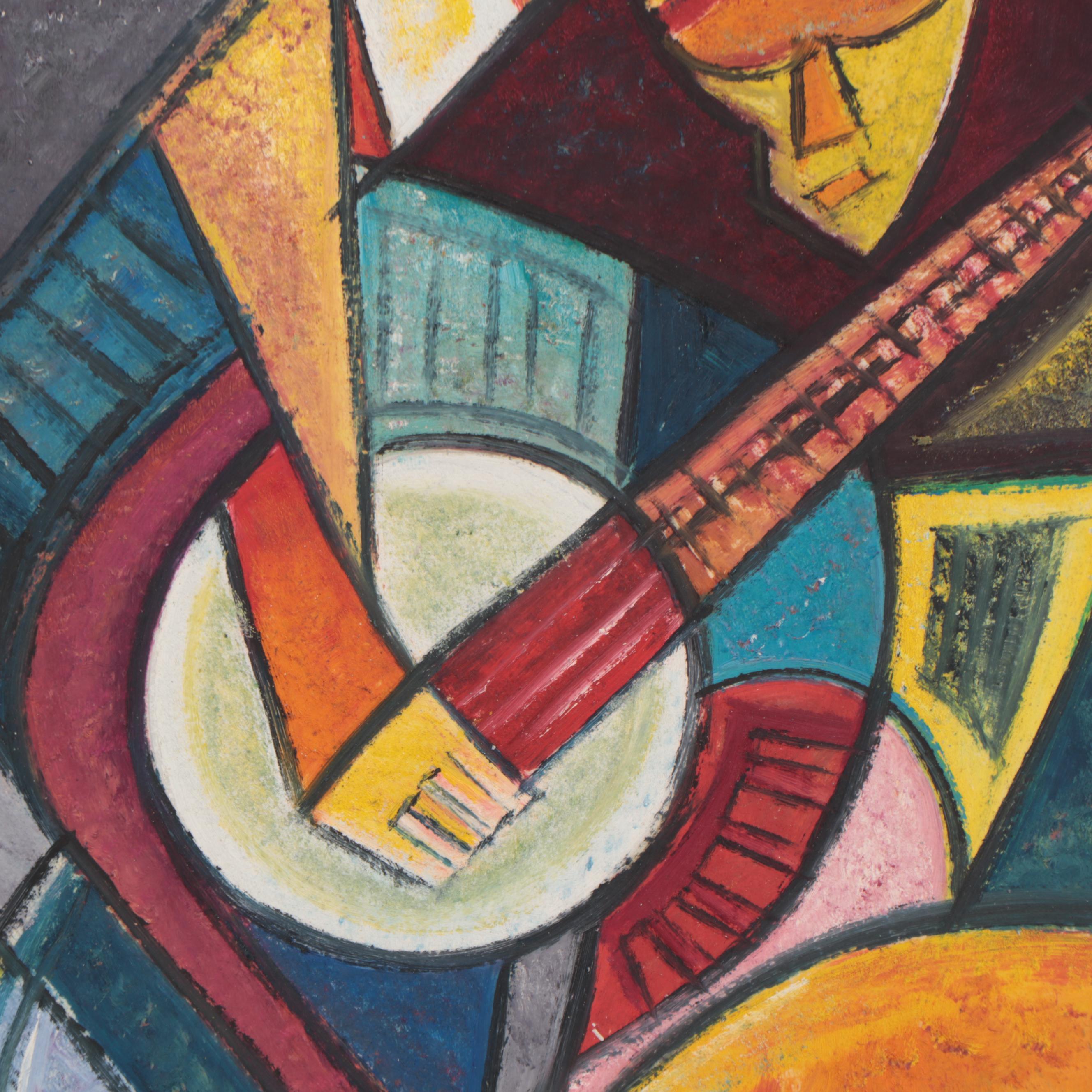 Lanre Buraimoh Oil Painting "Solo Musician," 2019