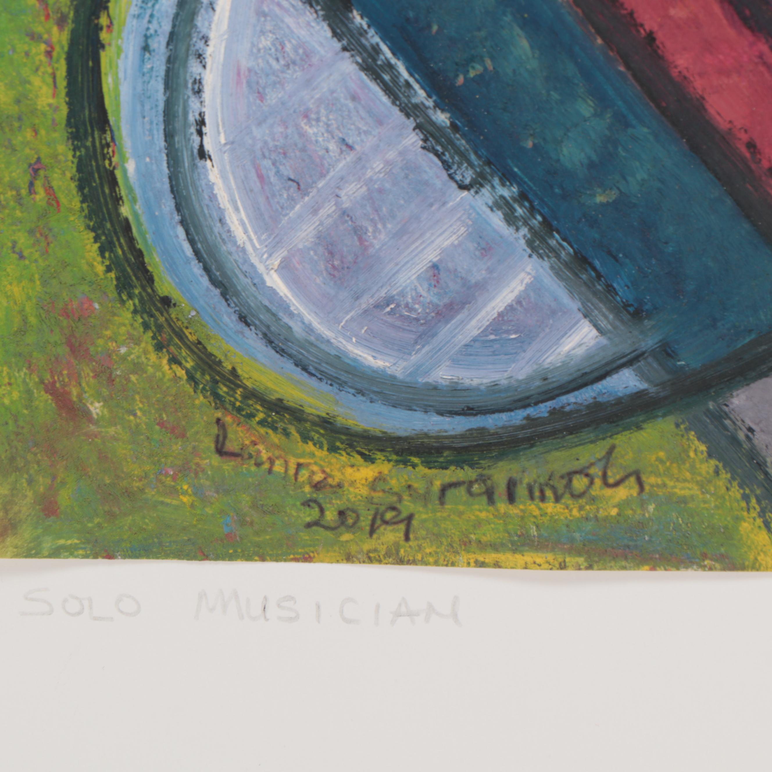 Lanre Buraimoh Oil Painting "Solo Musician," 2019