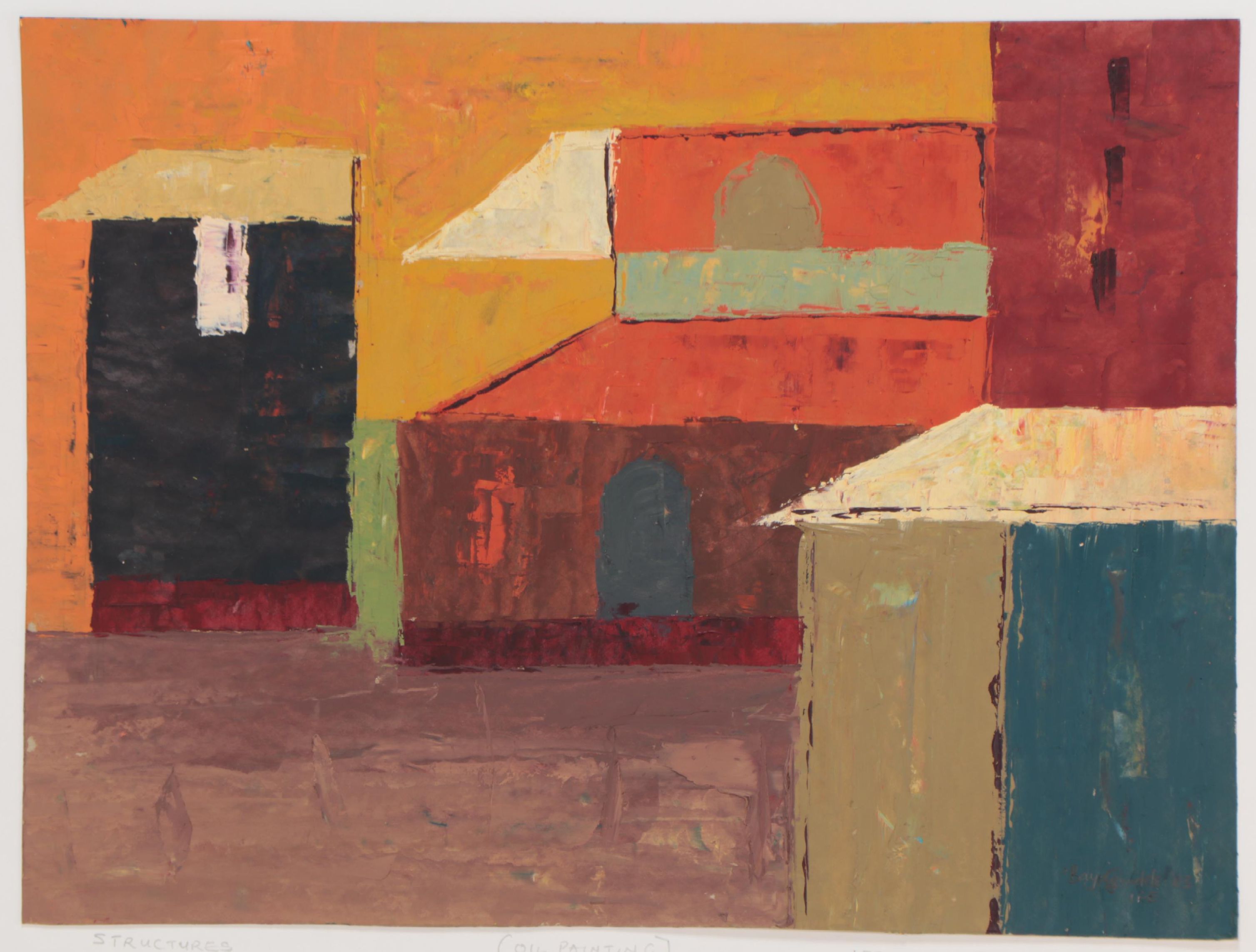 Bayo Ogundele Oil Painting "Structures," 2005