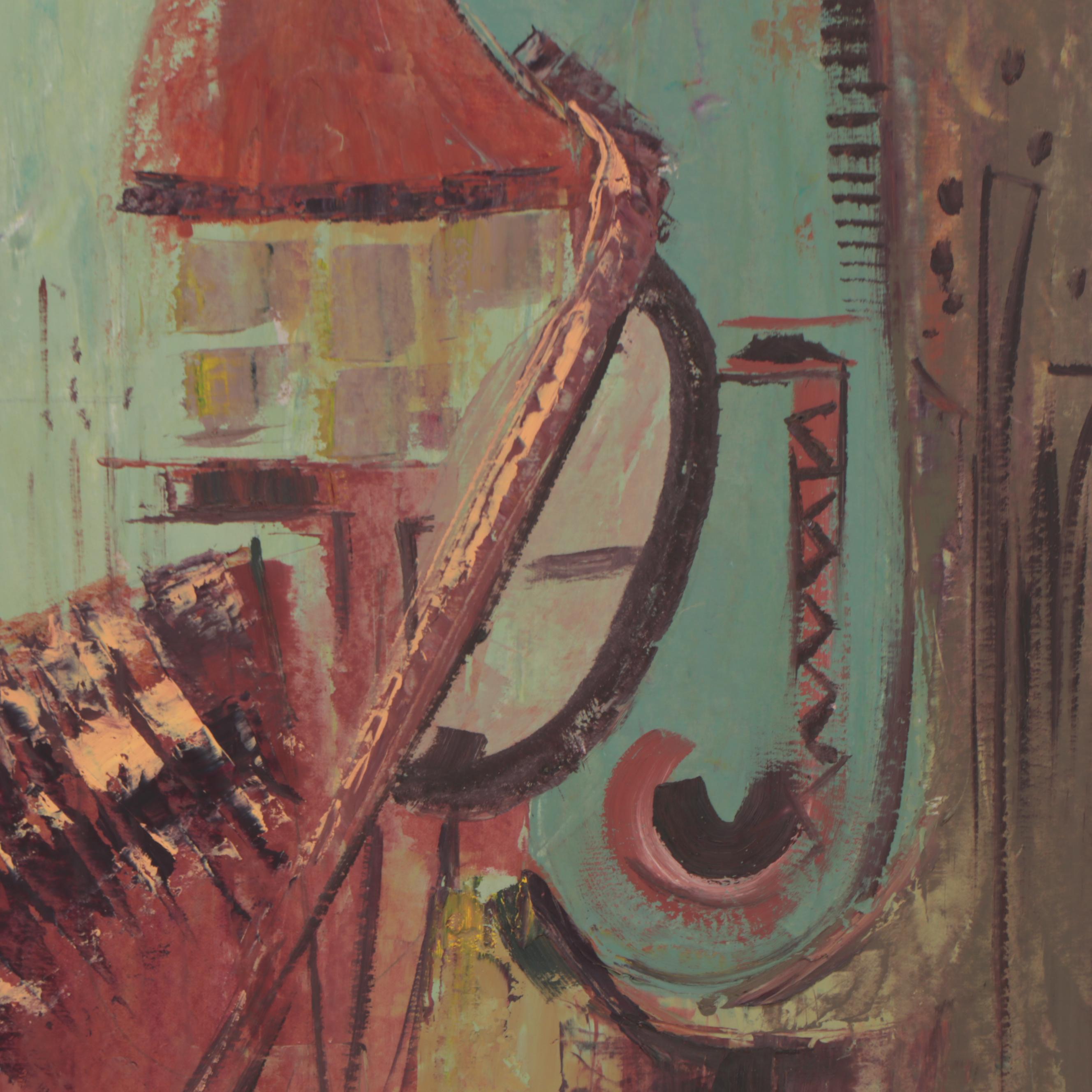 Bayo Ogundele Oil Painting "Creation," 2004