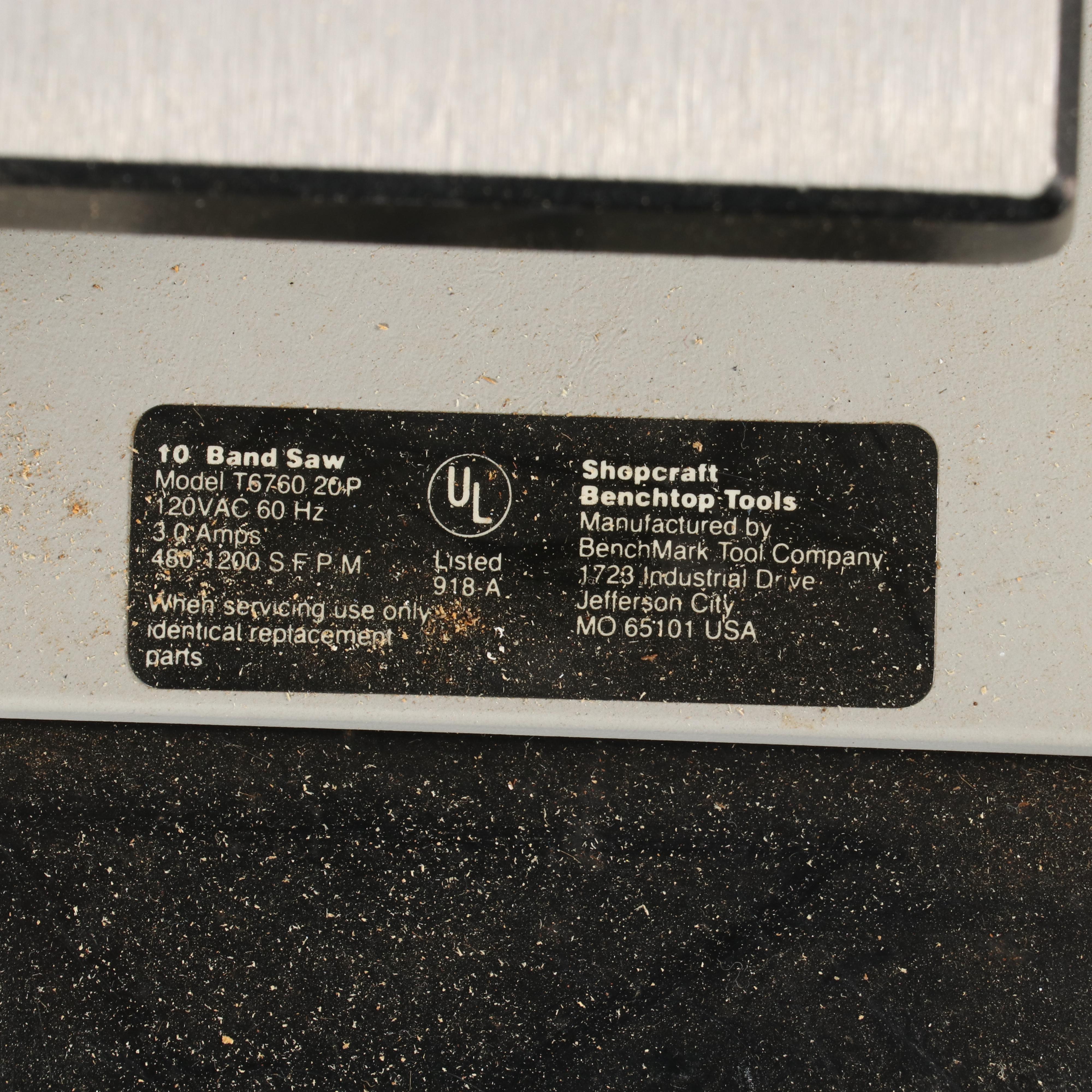 Shopcraft 10" Benchtop Band Saw