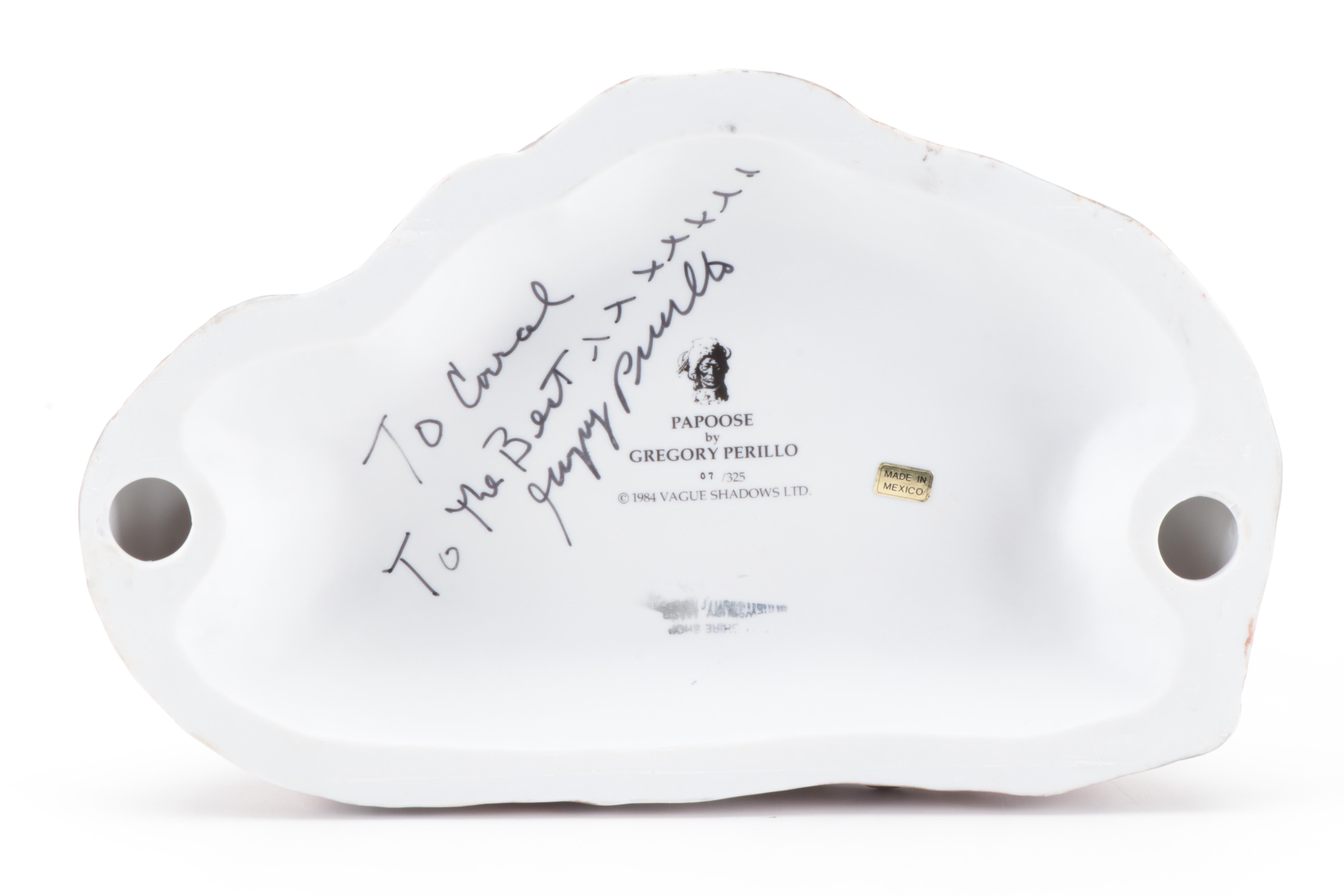 Gregory Perillo "The Peaceable Kingdom" Ceramic Figurine and Ceramic Plate