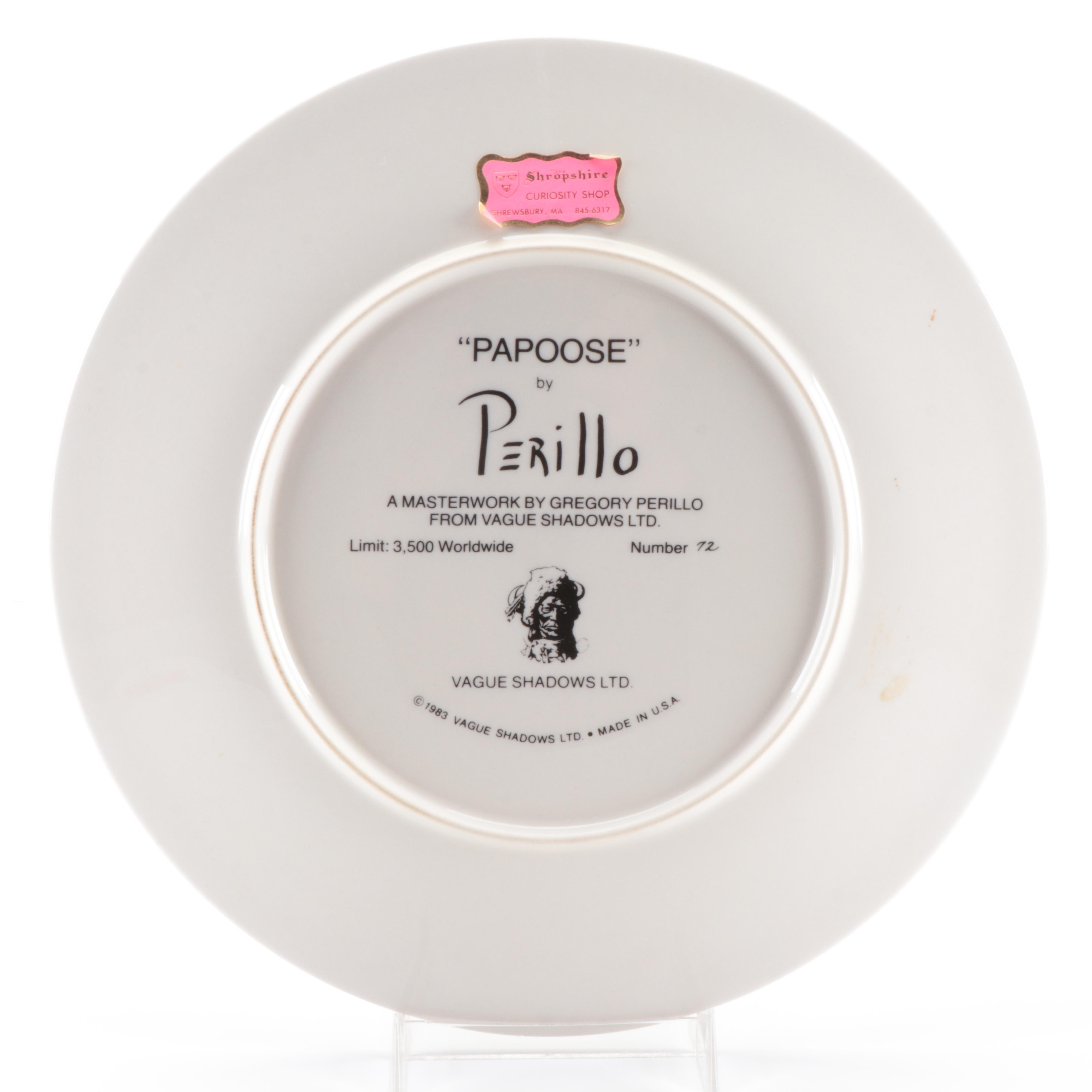 Gregory Perillo "The Peaceable Kingdom" Ceramic Figurine and Ceramic Plate