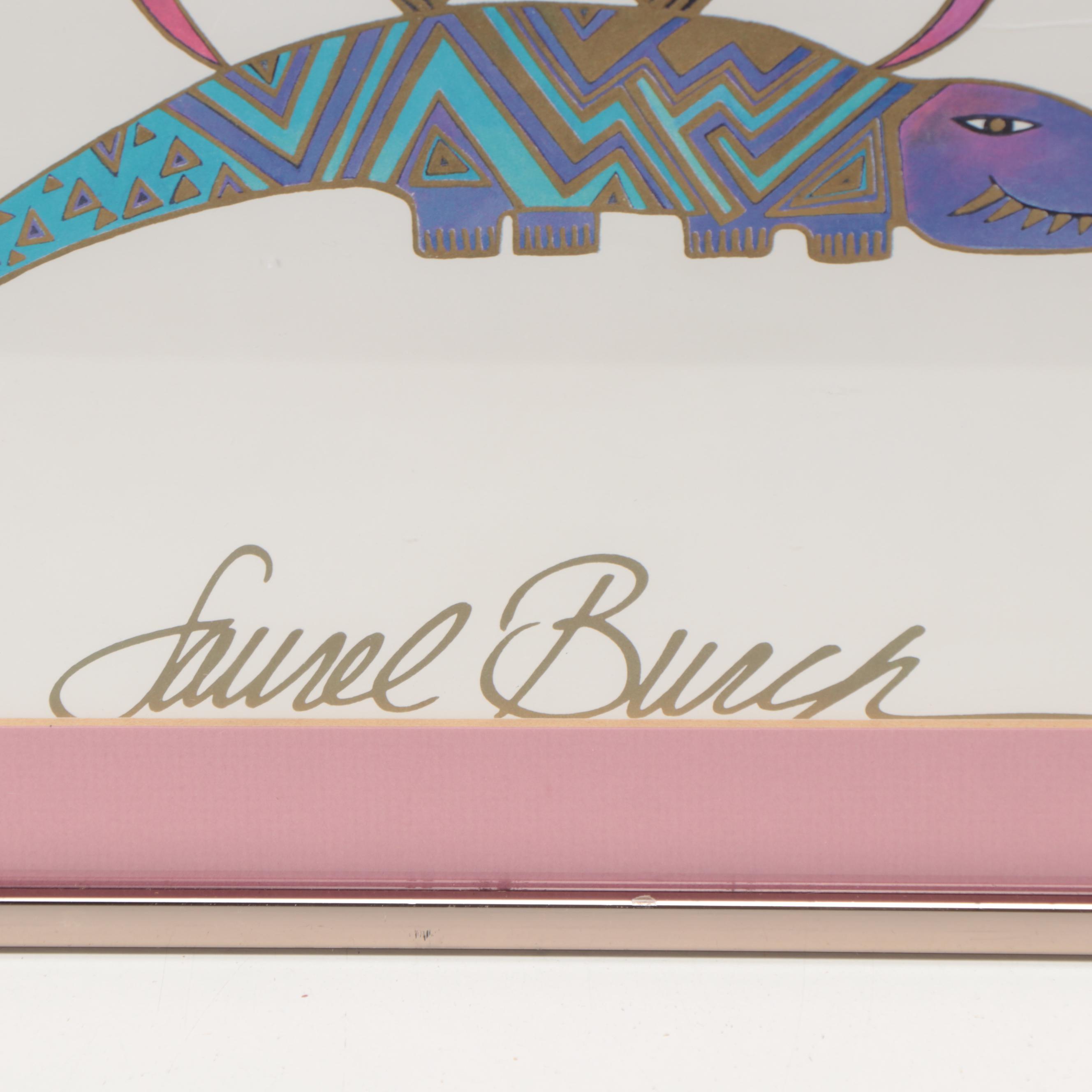 Laurel Burch Studios Offset Lithograph of Stylized Animals, 21st Century