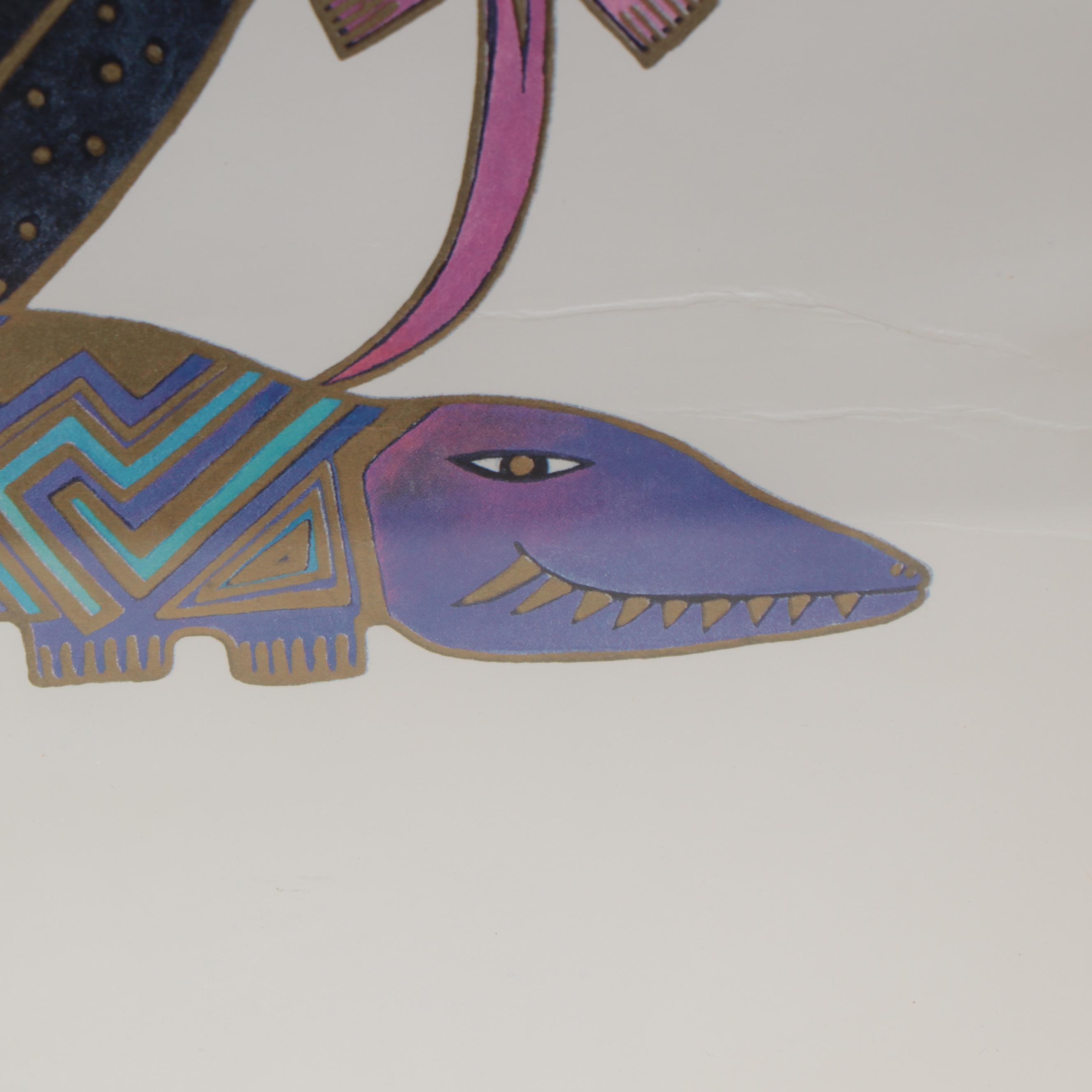 Laurel Burch Studios Offset Lithograph of Stylized Animals, 21st Century