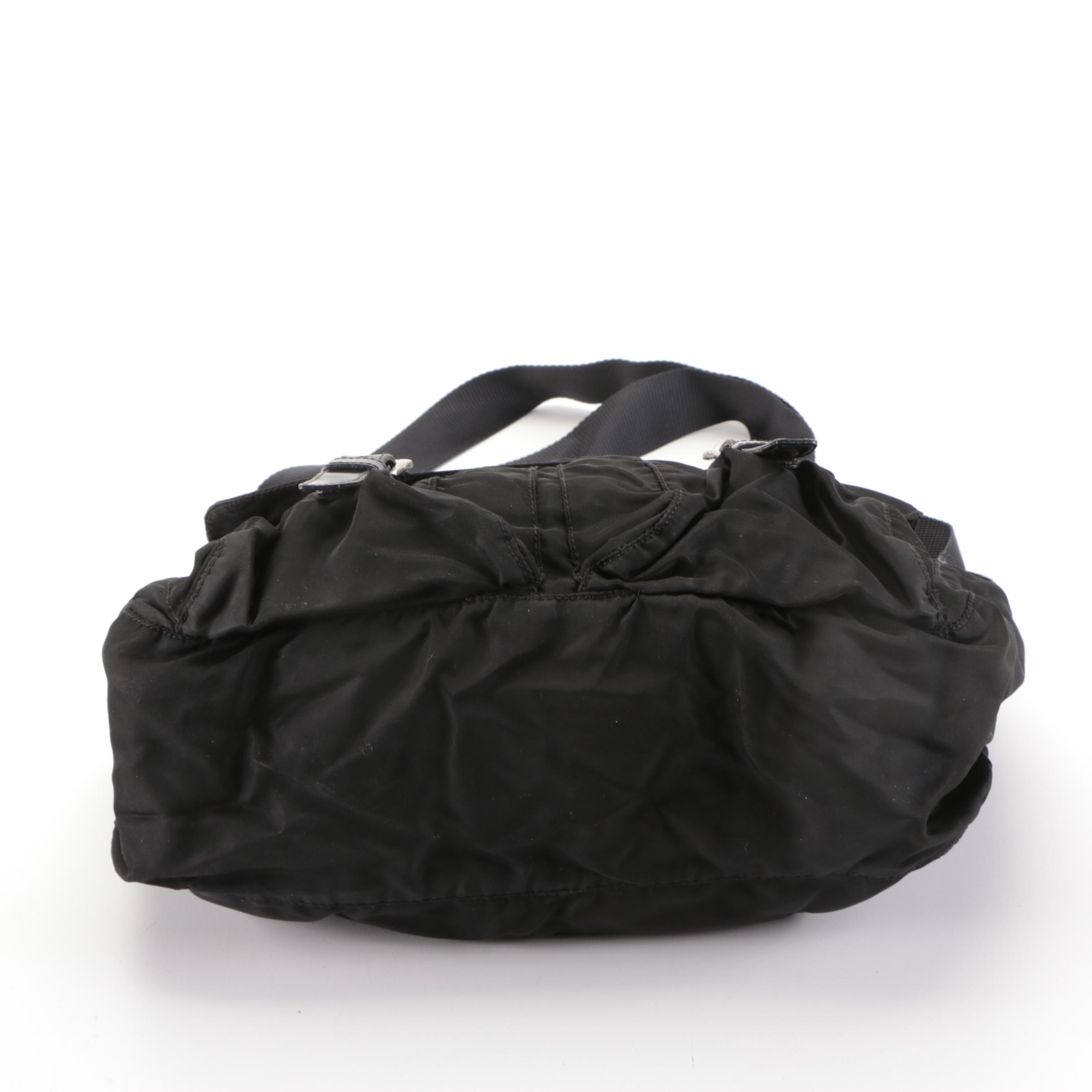 Prada Messenger Bag in Black Tessuto Nylon and Leather Trim