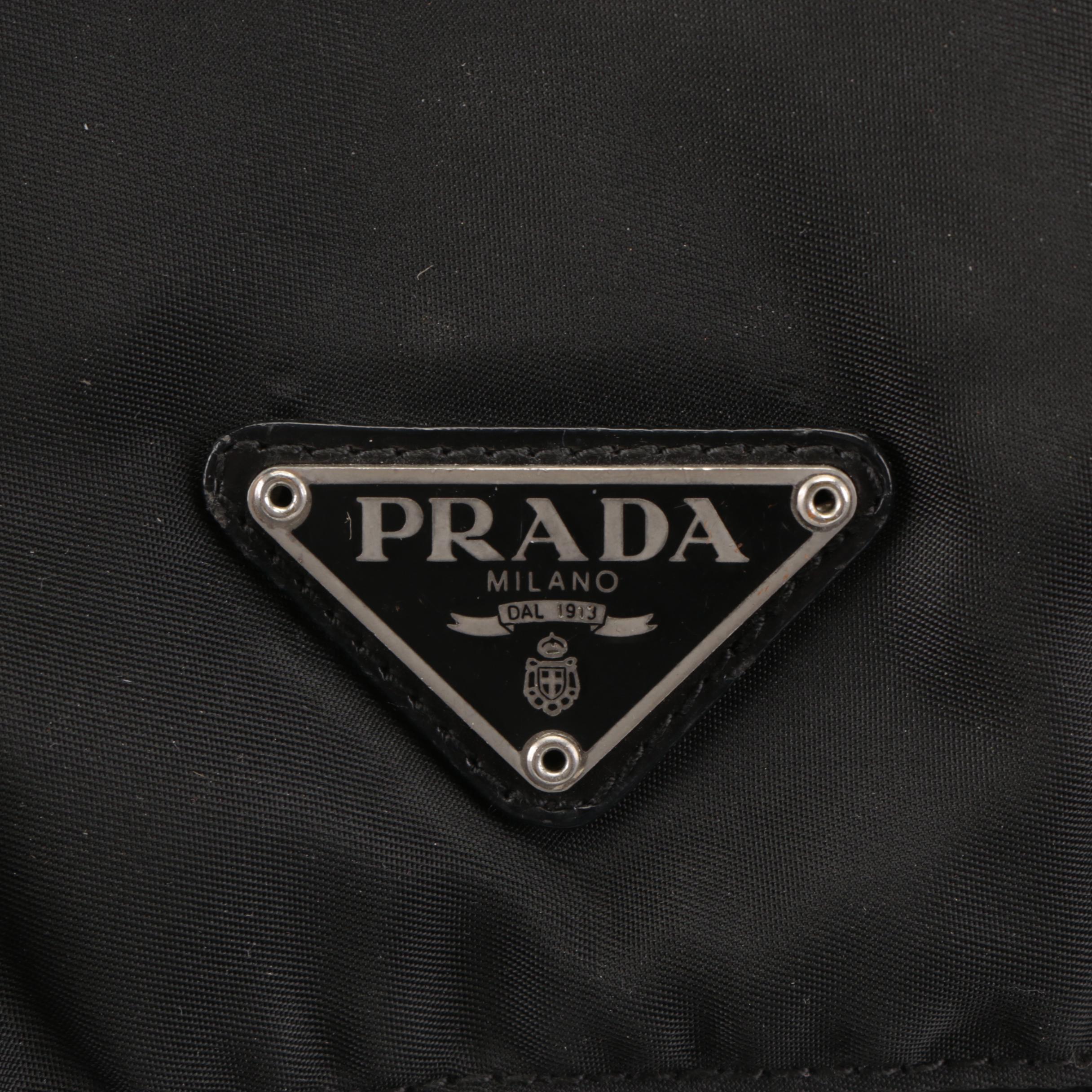 Prada Messenger Bag in Black Tessuto Nylon and Leather Trim