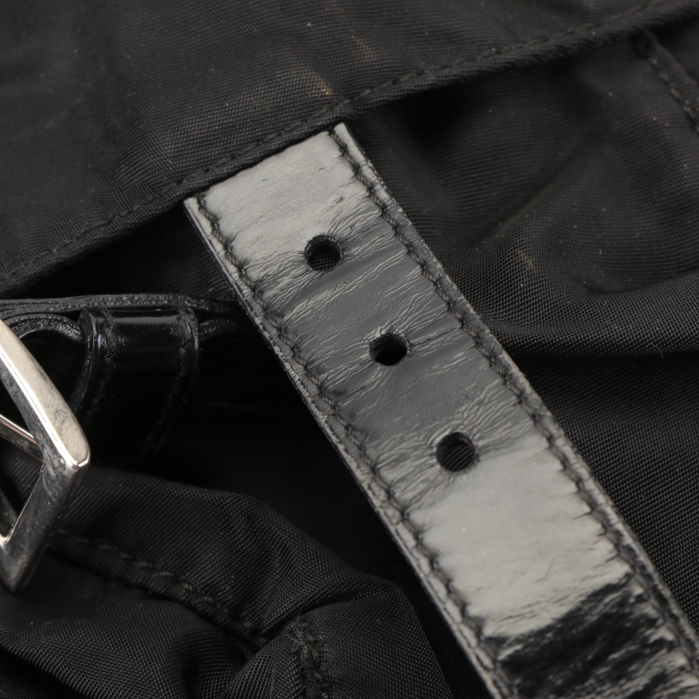 Prada Messenger Bag in Black Tessuto Nylon and Leather Trim