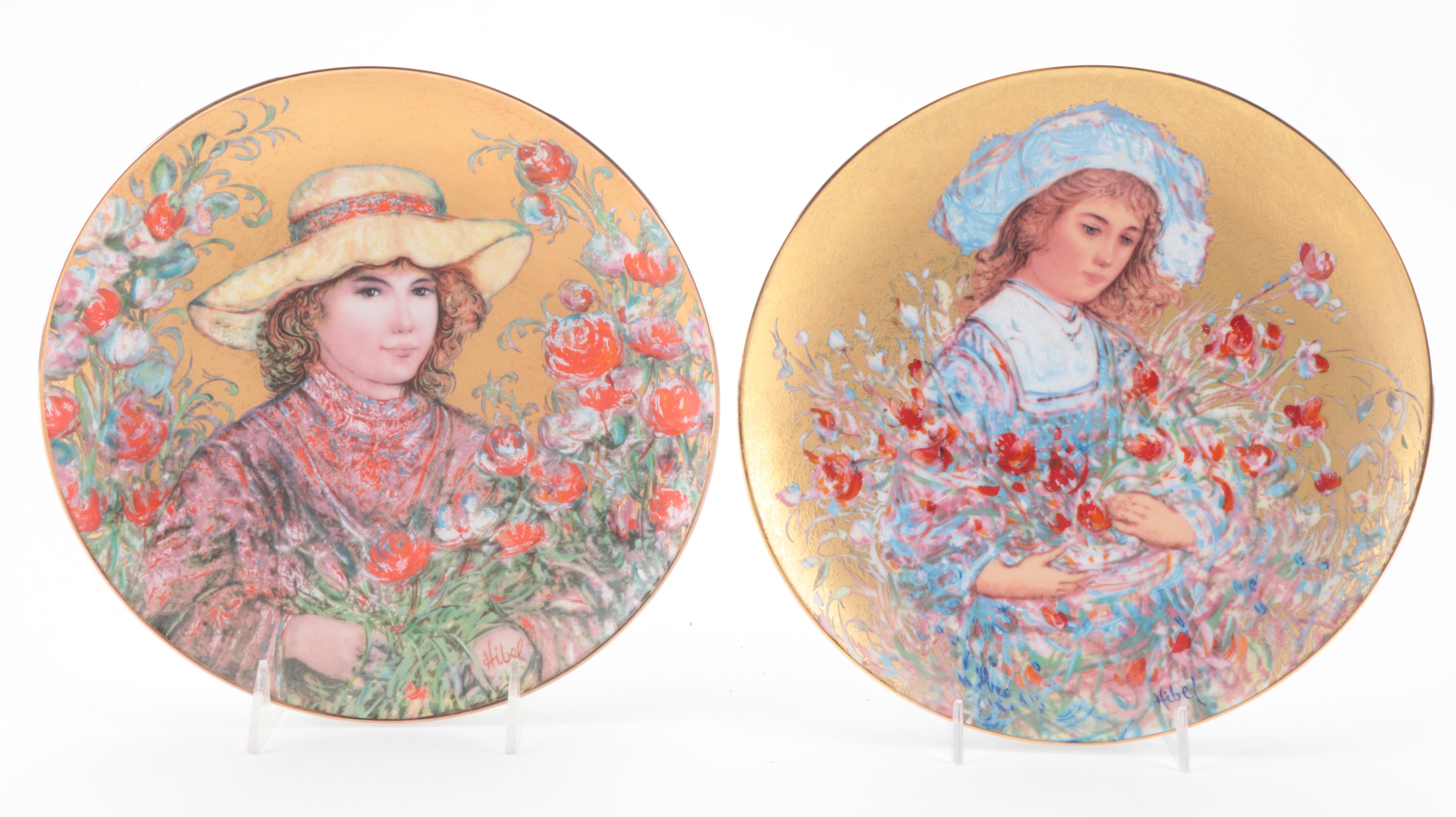 "Hibel Lithographs"by Theodore Plotkin and Edna Hibel Porcelain Collector Plates