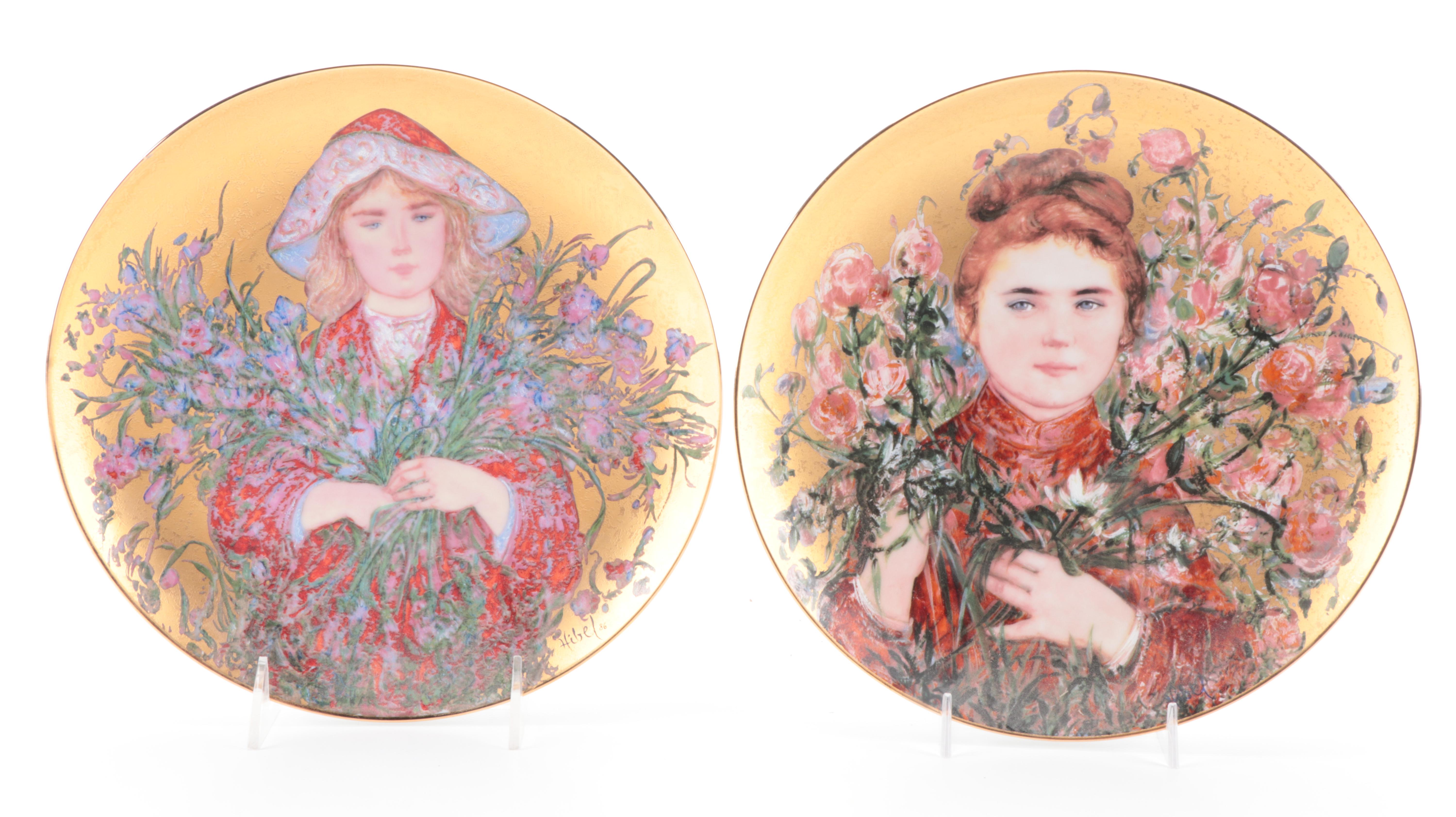 "Hibel Lithographs"by Theodore Plotkin and Edna Hibel Porcelain Collector Plates