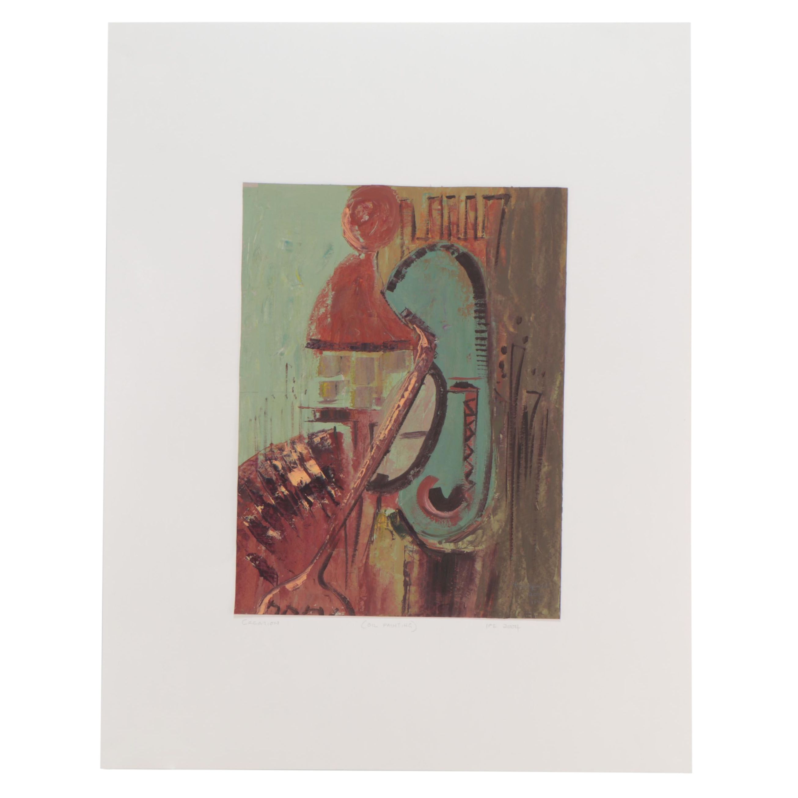 Bayo Ogundele Oil Painting "Creation," 2004