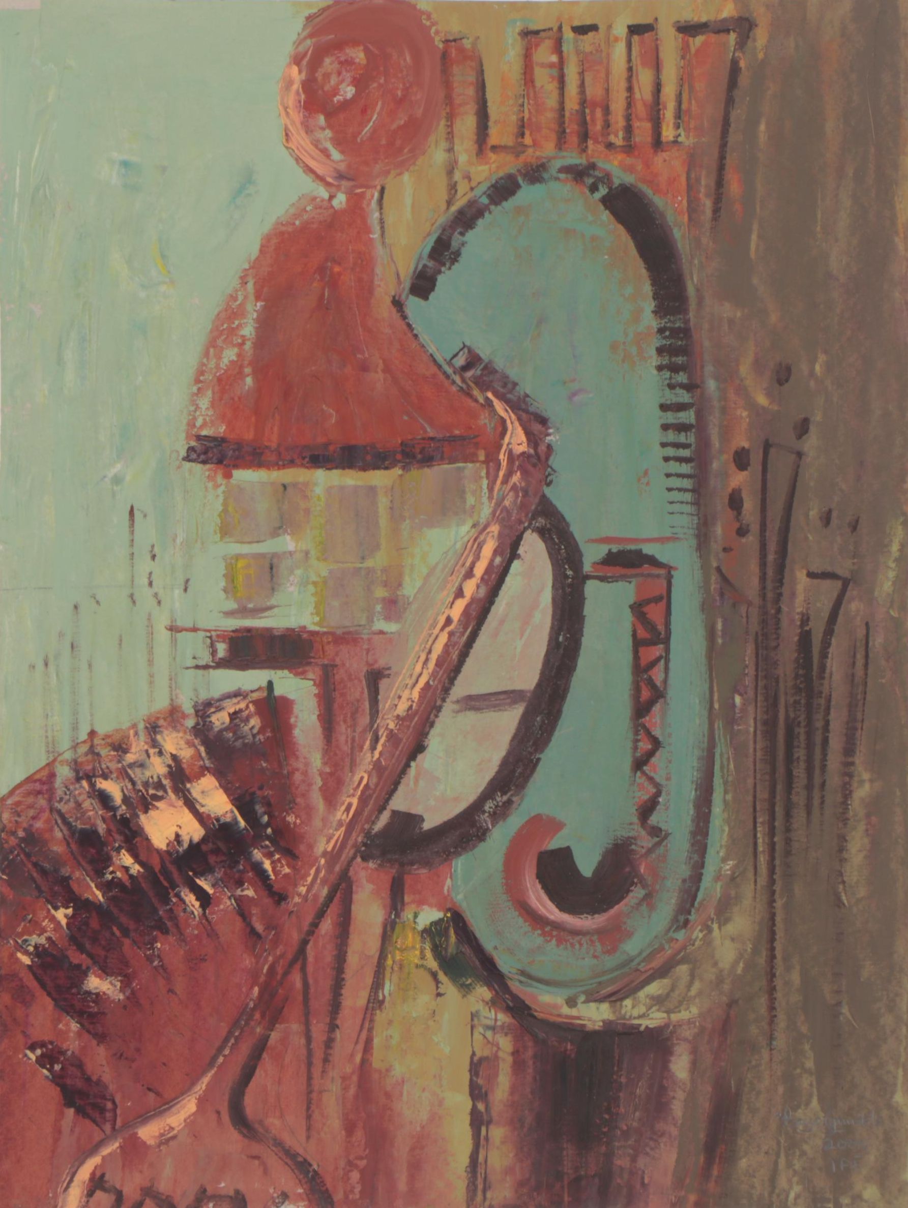 Bayo Ogundele Oil Painting "Creation," 2004