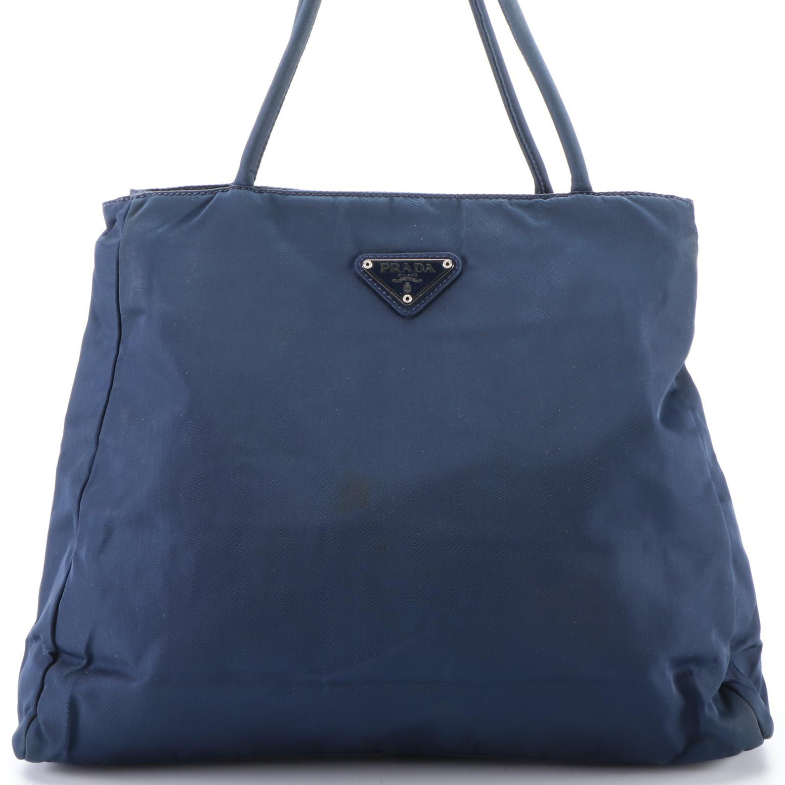 Prada Small City Shopper Tote Bag in Navy Blue Nylon Tessuto