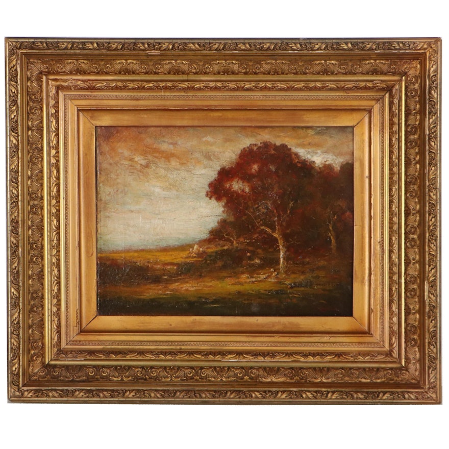 Hudson Mindell Kitchell Landscape Oil Painting, Late 19th Century