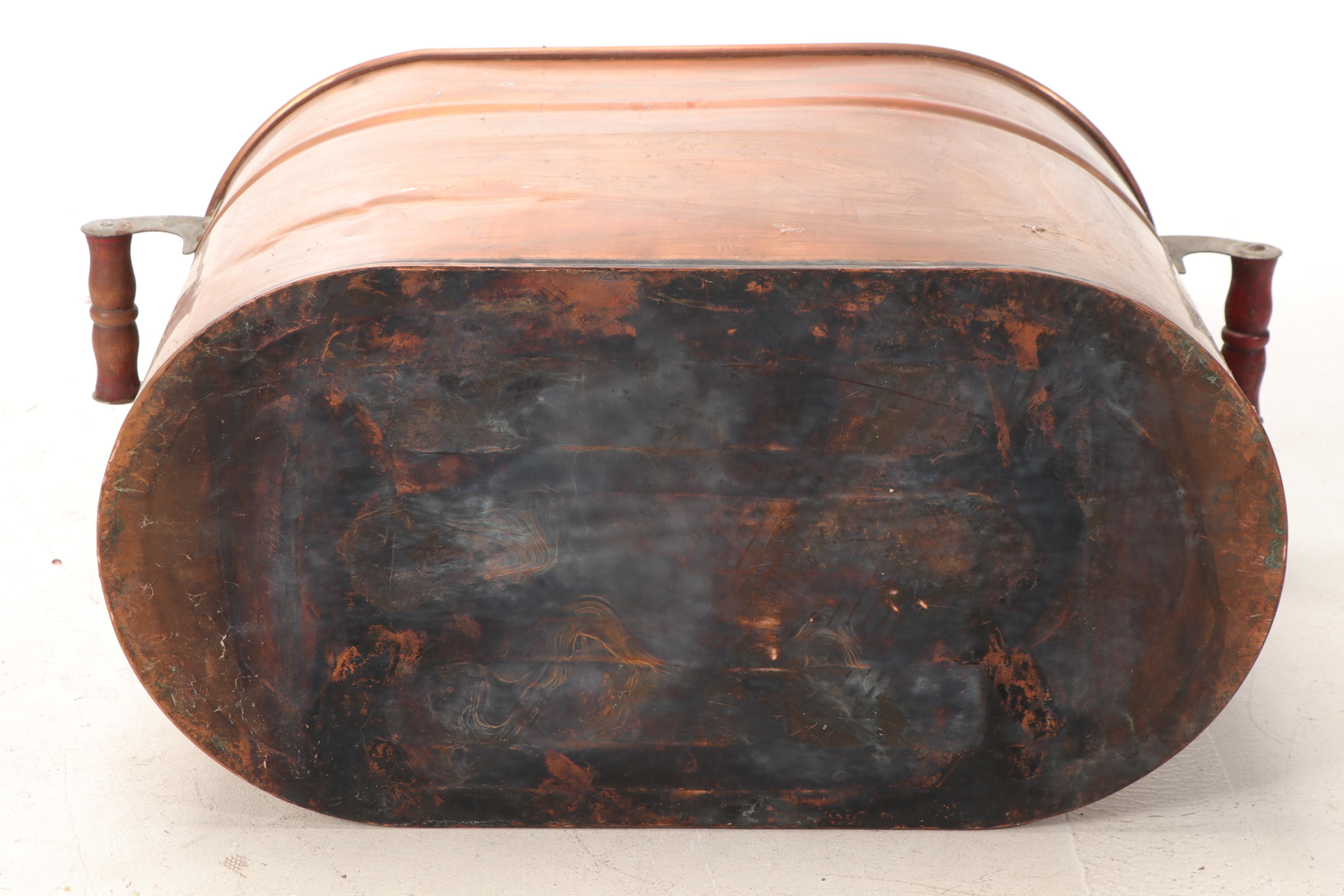 Copper Boiler Wash Tub With Lid, Late 19th to Early 20th Century