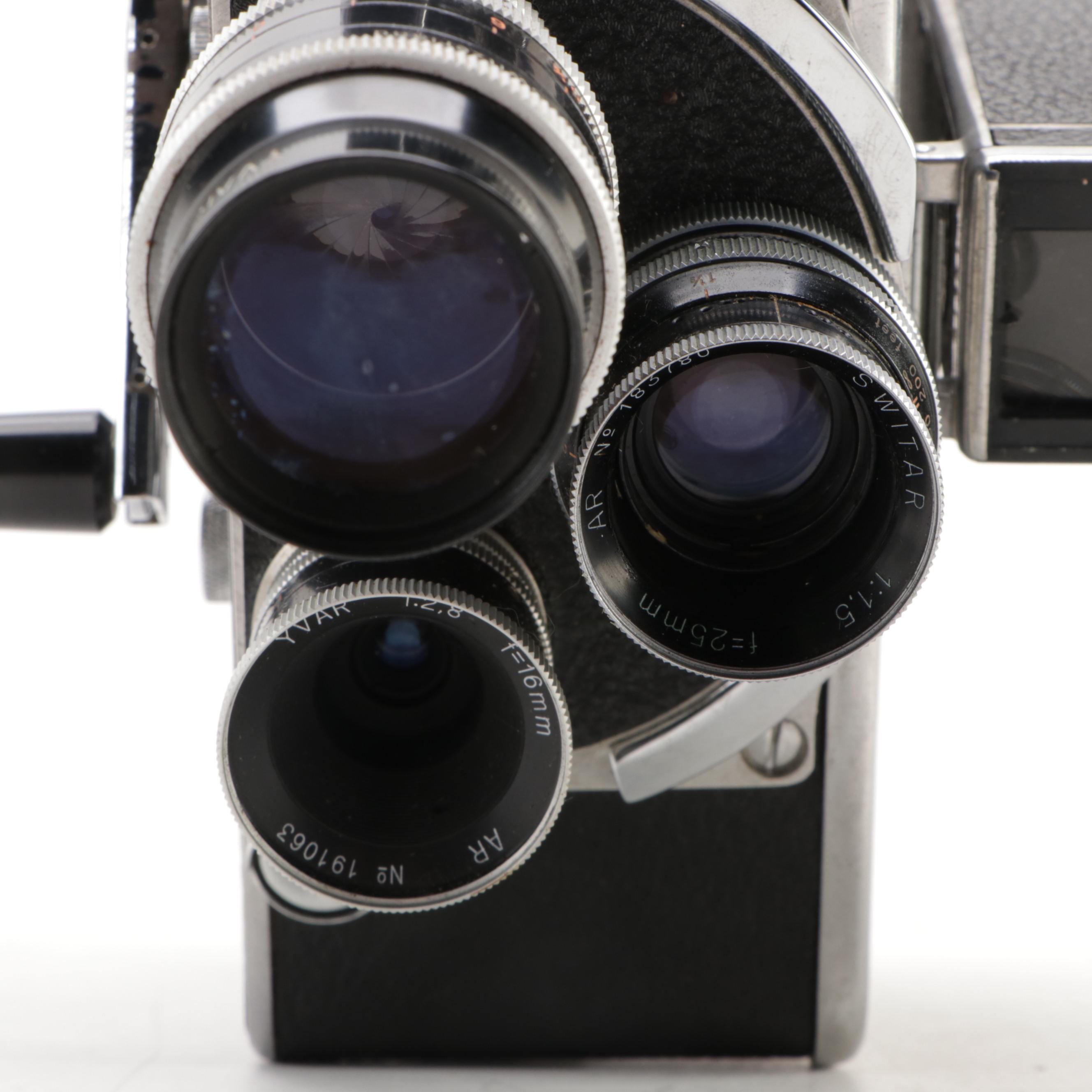 Paillard Bolex 16mm Movie Camera with Accessories, Mid-20th Century